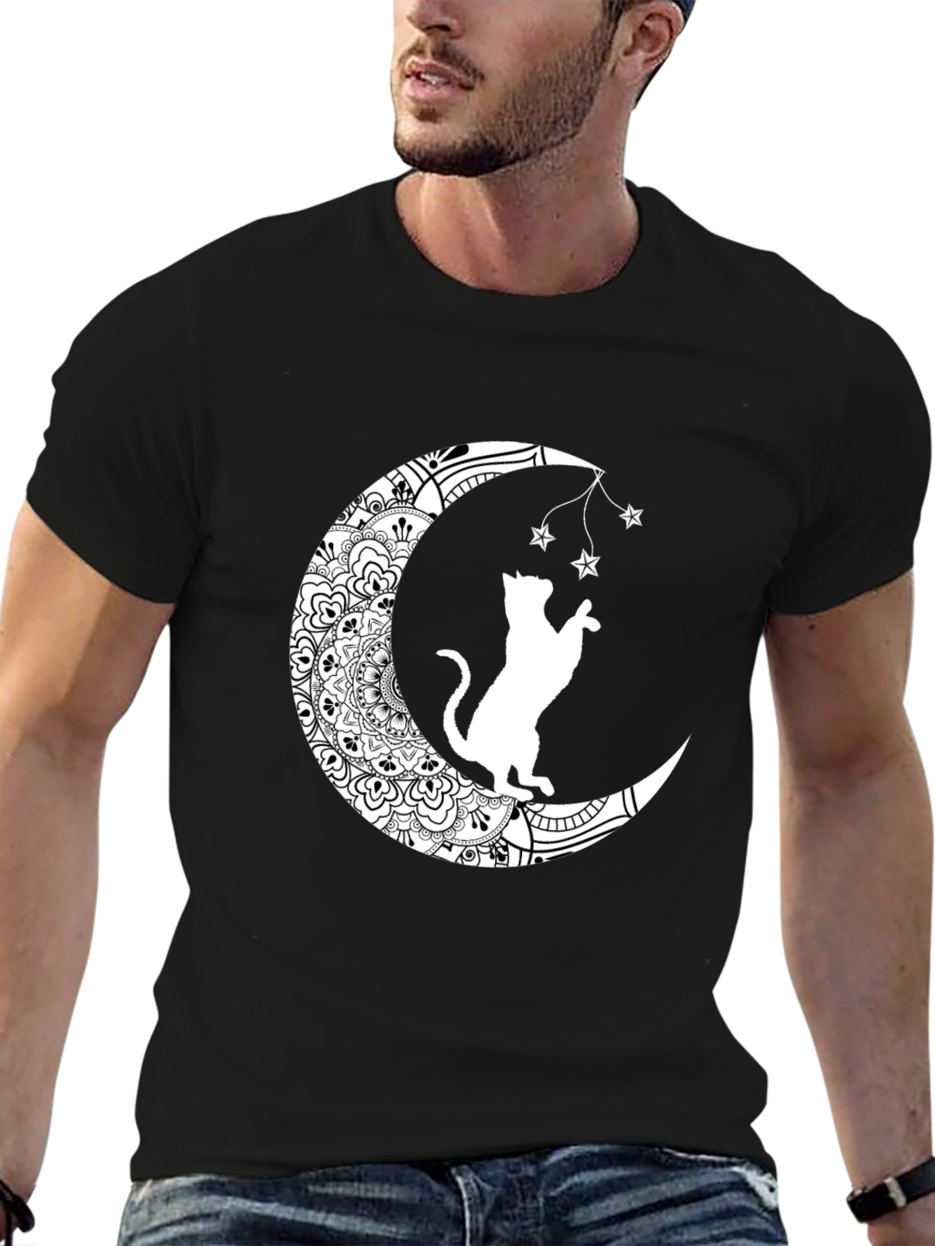 Cat on the Moon Graphic Tee
