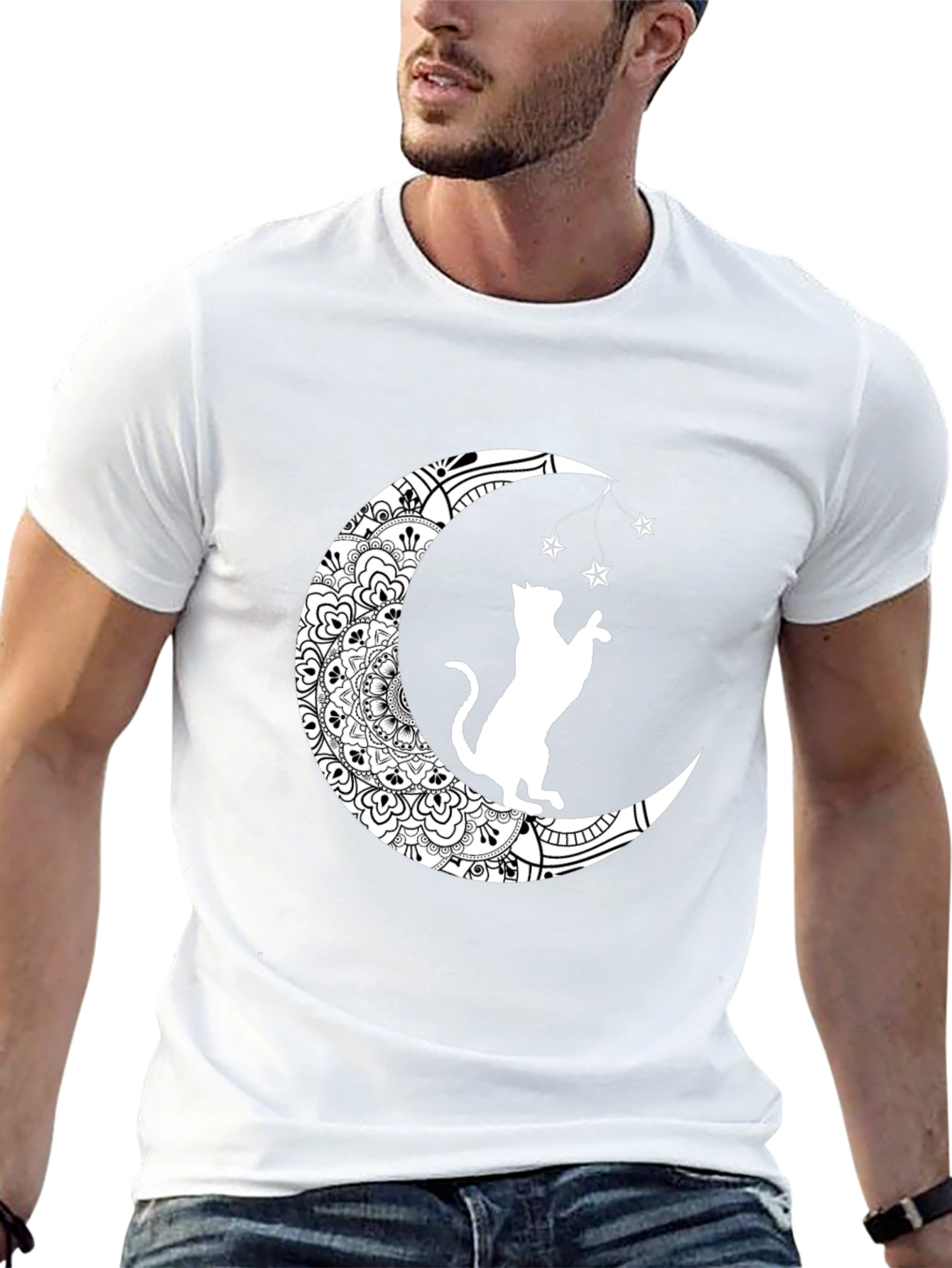 Cat on the Moon Graphic Tee