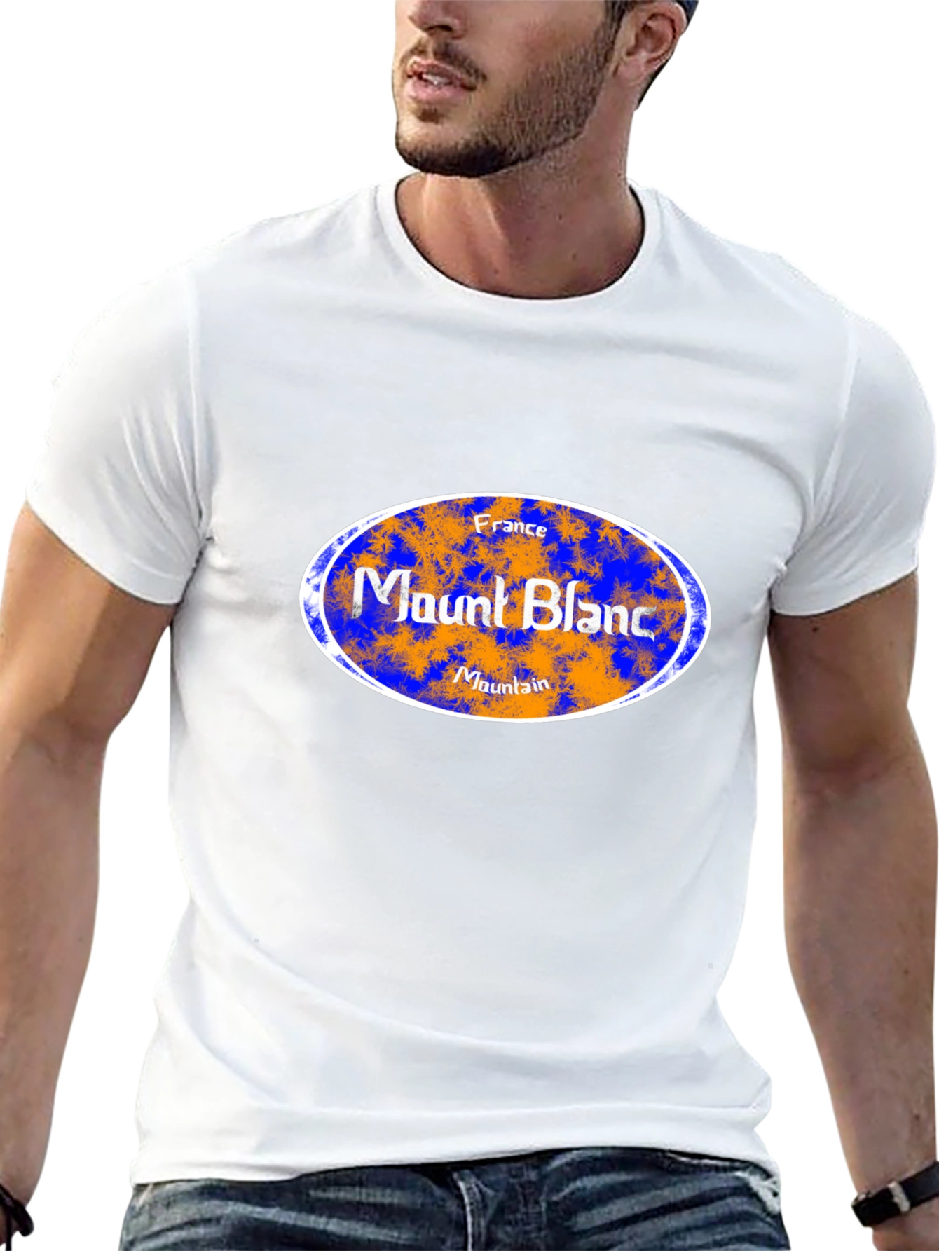 Mount Blanc France Mountain Graphic Tee - Black