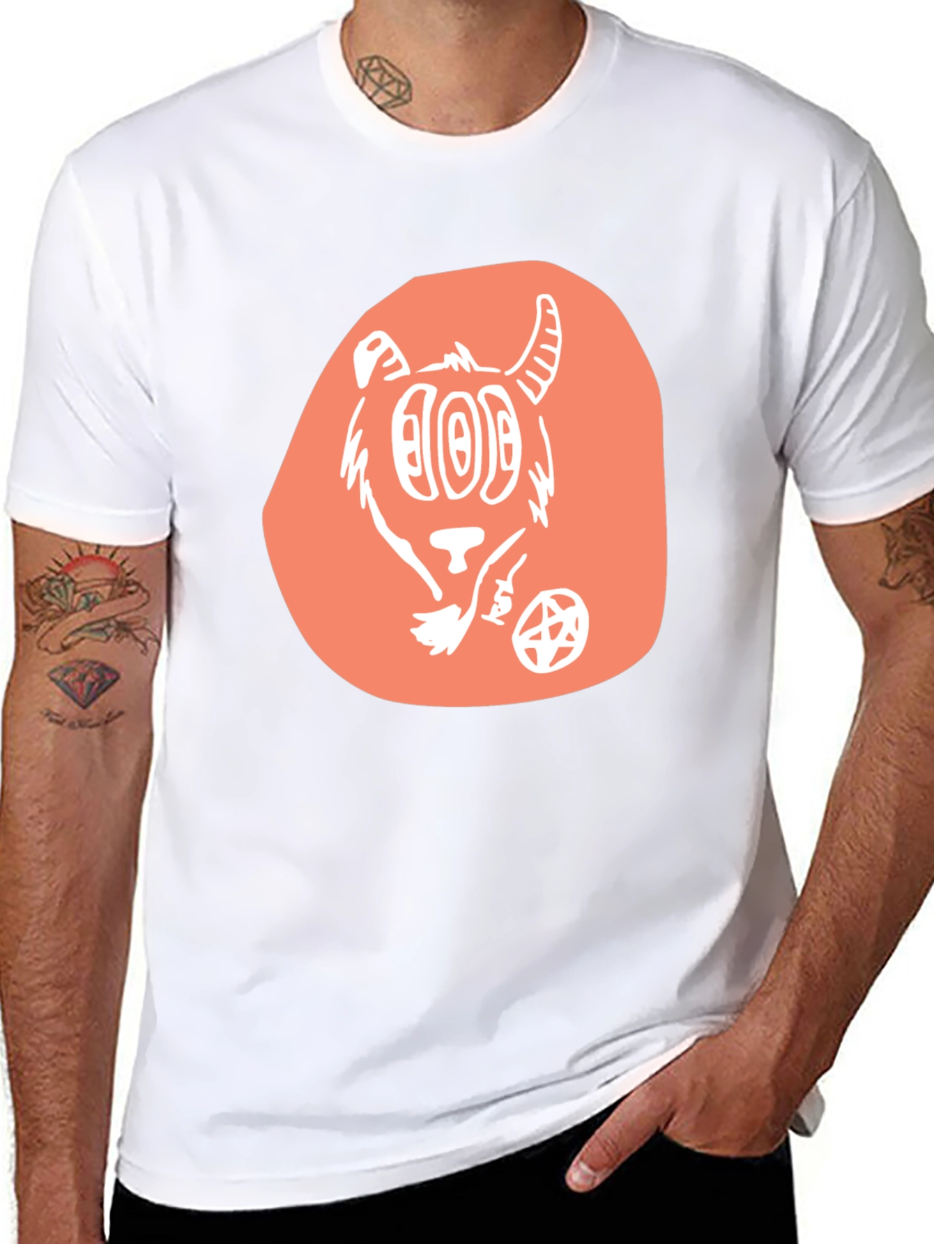 Graphic Tee - Cartoon Goat Design