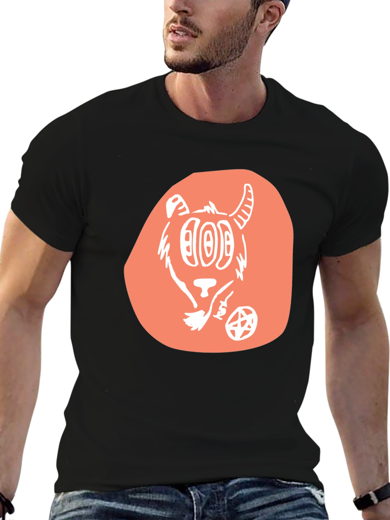 Graphic Tee - Cartoon Goat Design