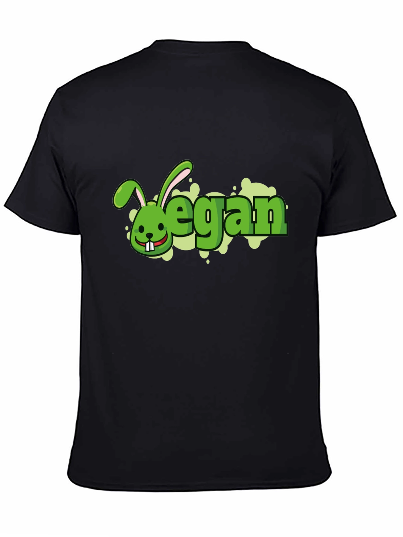 Vegan Rabbit Black T-Shirt