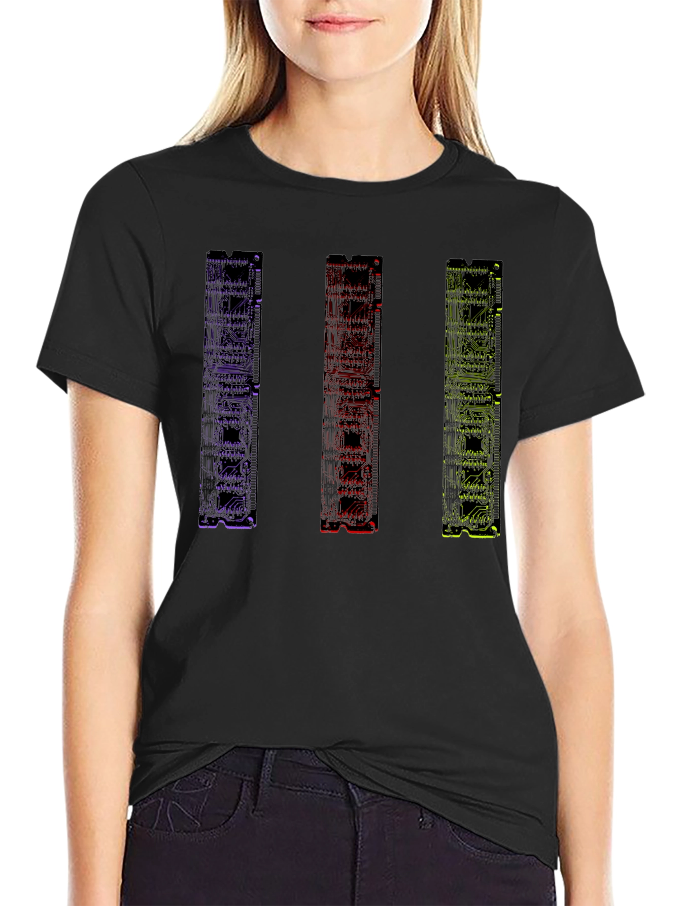 Geometric Circuit Board Mens Graphic T-Shirt