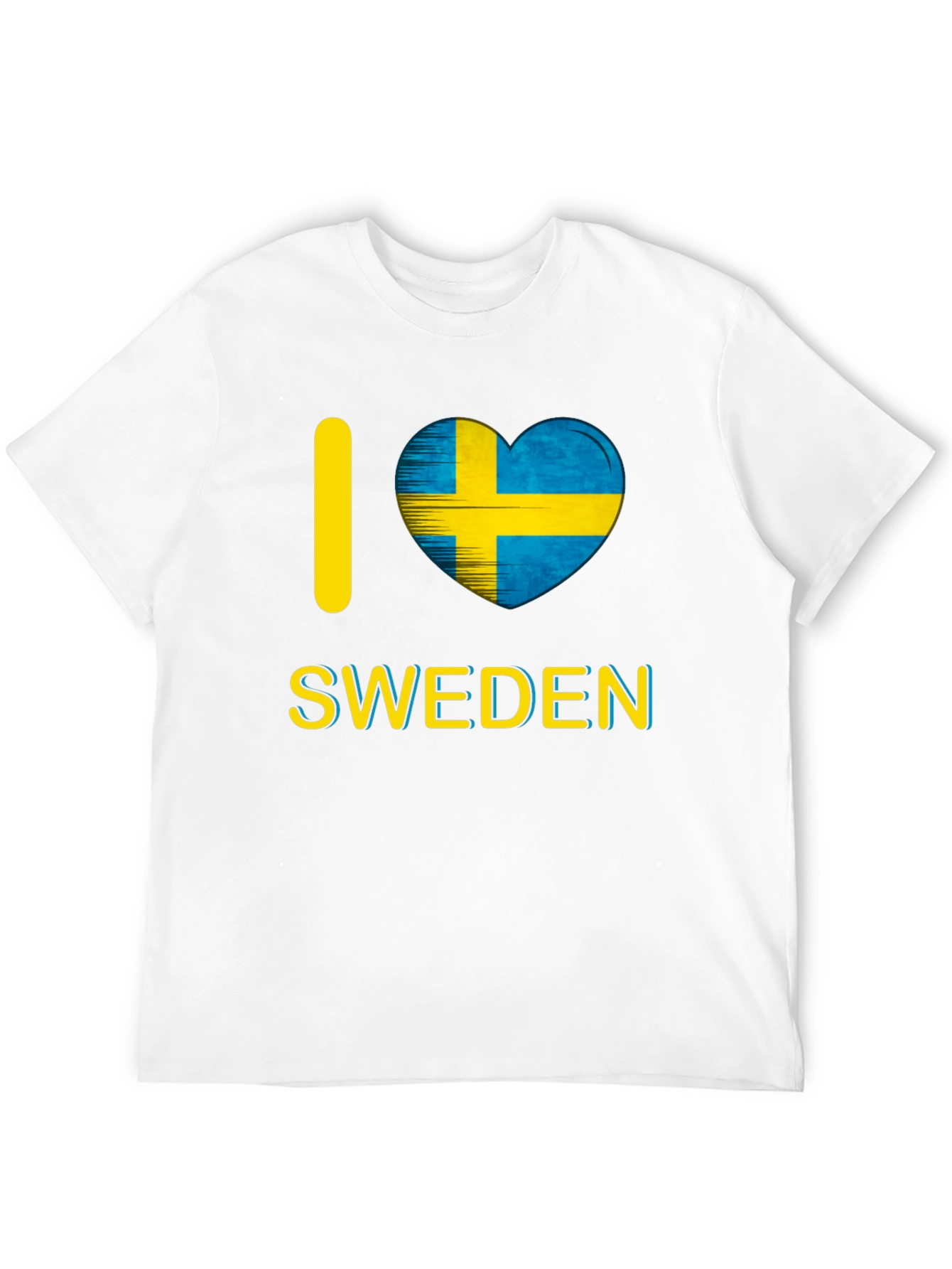 I Love Sweden T-Shirt - Black Crew Neck