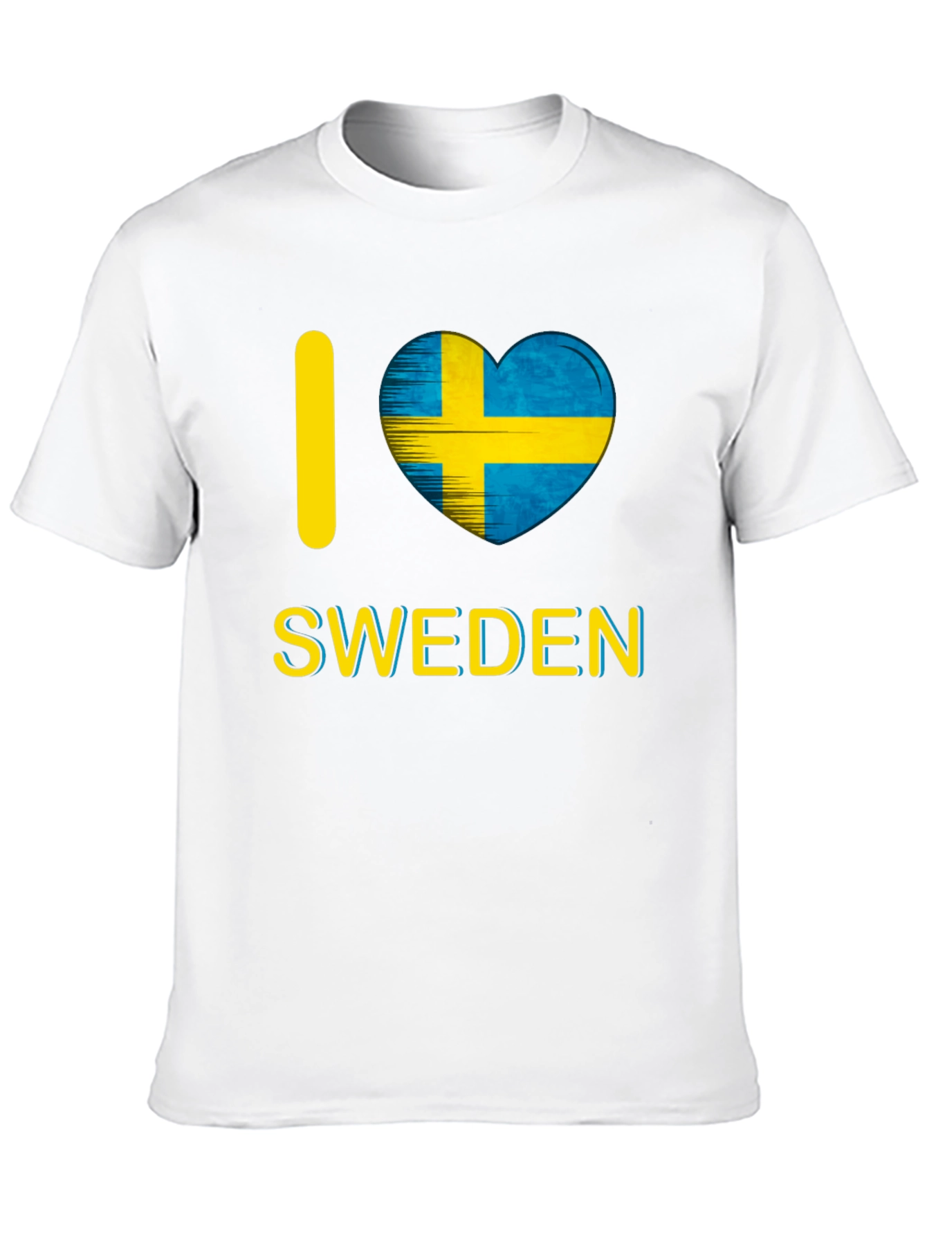 I Love Sweden T-Shirt - Black Crew Neck