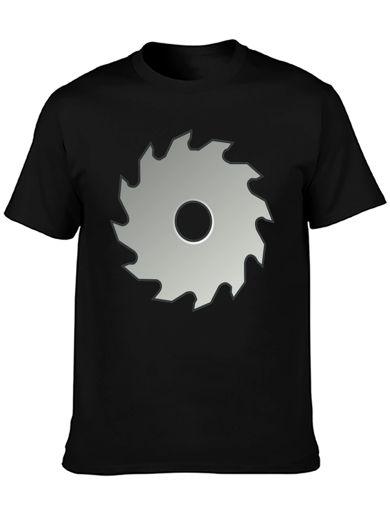 Saw Blade Graphic Tee - Black Crew Neck