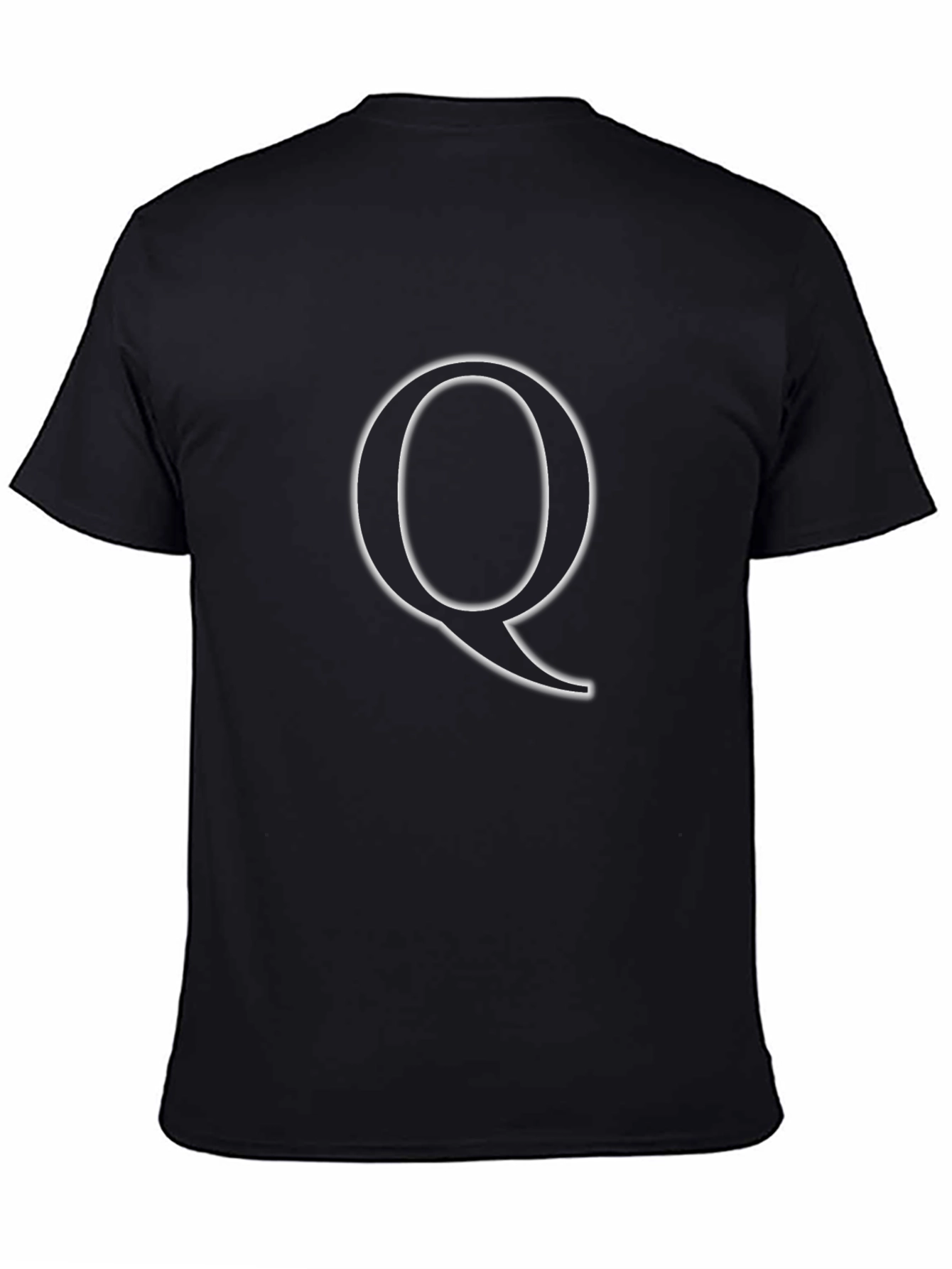 Letter Q Graphic Tee - Stylish Black Cotton T-Shirt