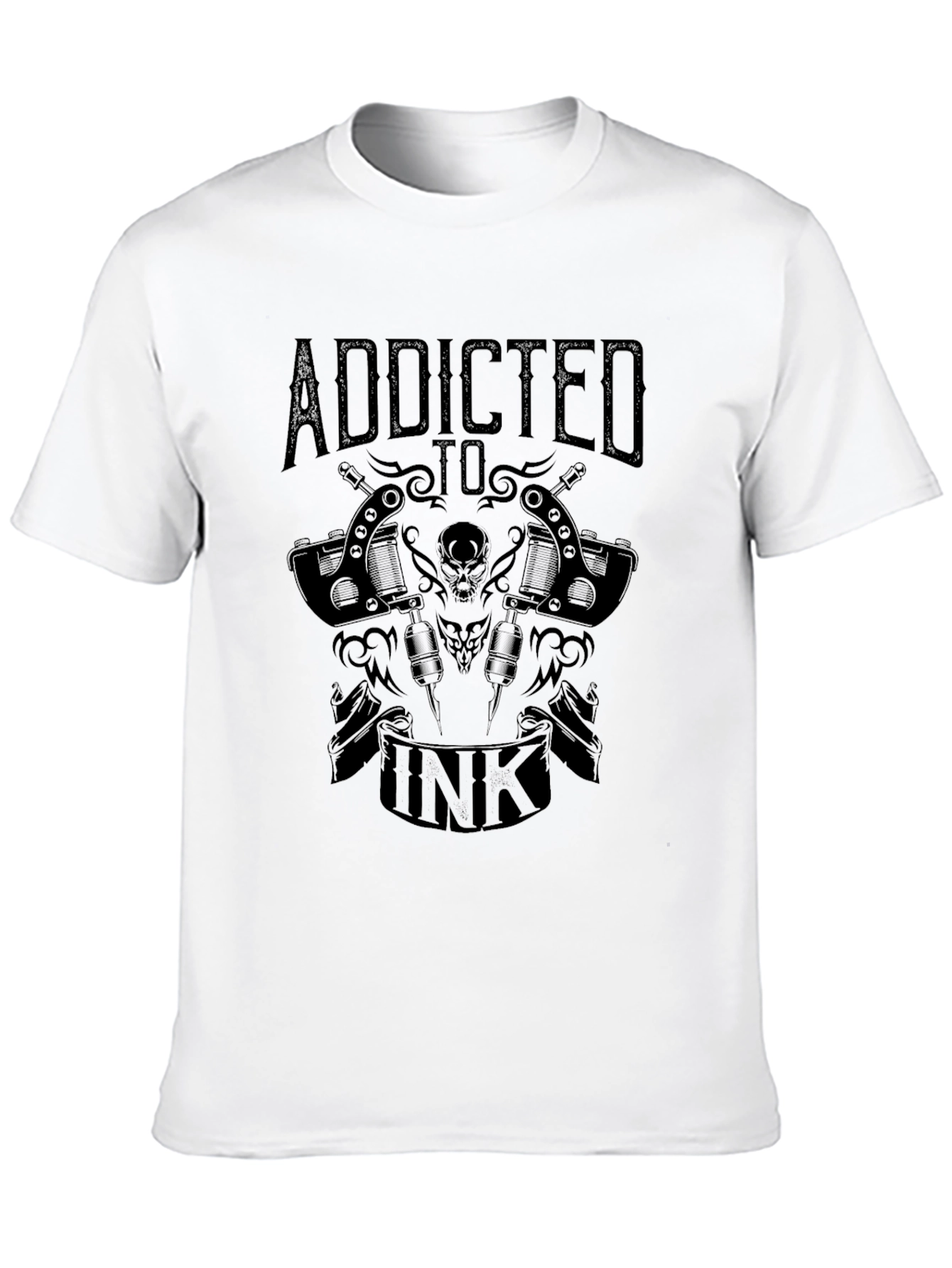 Addicted to Ink Black T-Shirt Tattoo Design