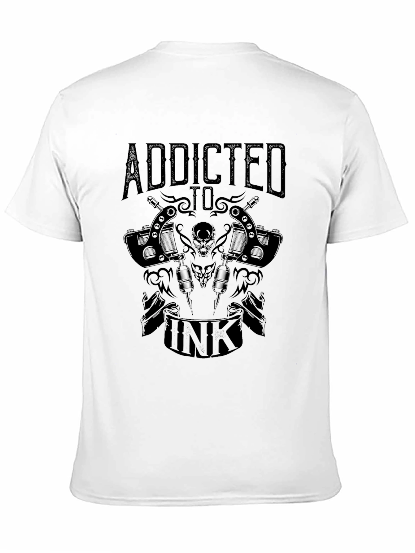 Addicted to Ink Black T-Shirt Tattoo Design