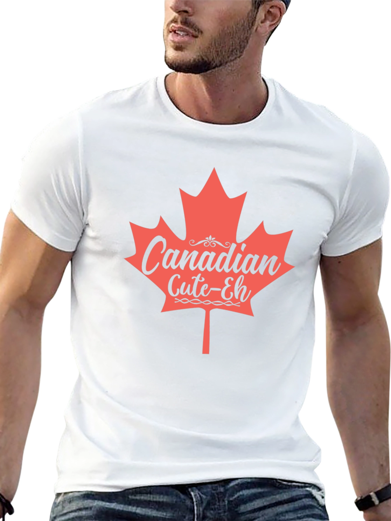 Canadian Cute-Eh Maple Leaf Graphic T-Shirt