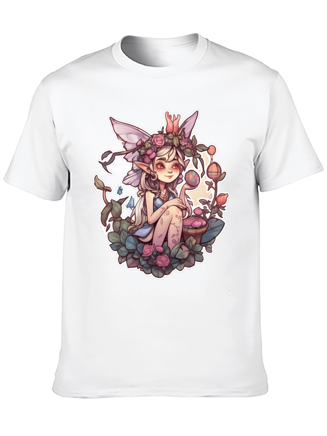 Whimsical Fairy Graphic Tee - Black Unisex Shirt