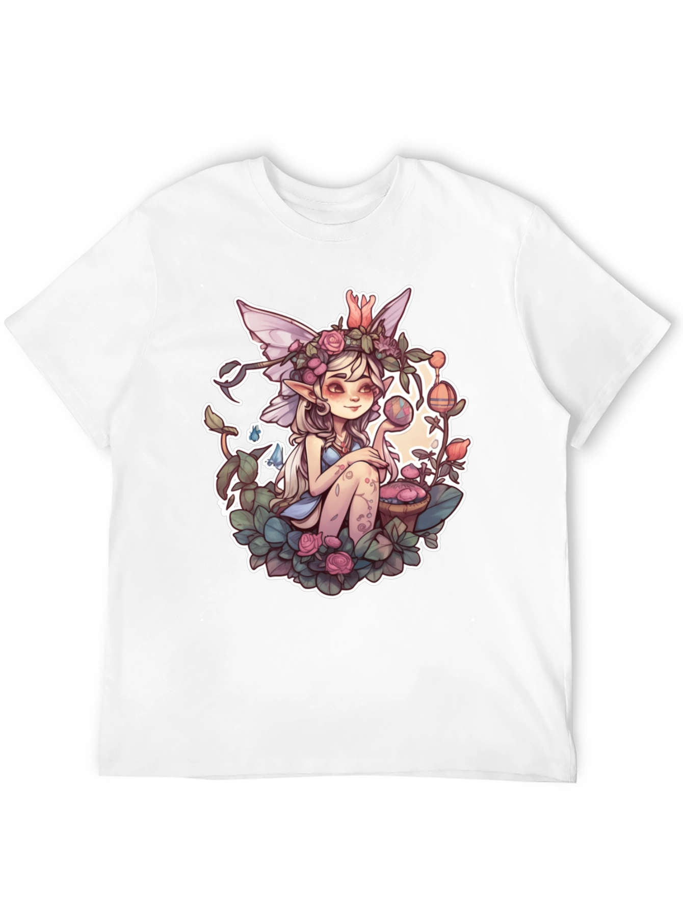 Whimsical Fairy Graphic Tee - Black Unisex Shirt