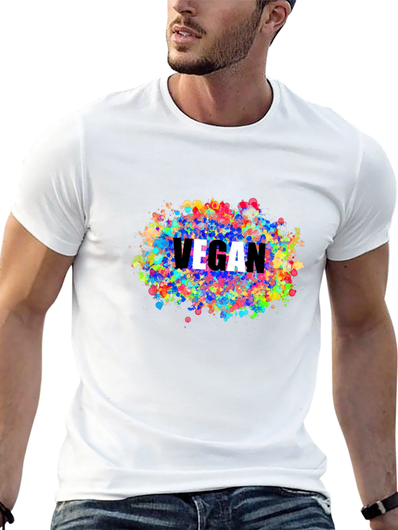 Vegan Colorful Splatter T-Shirt