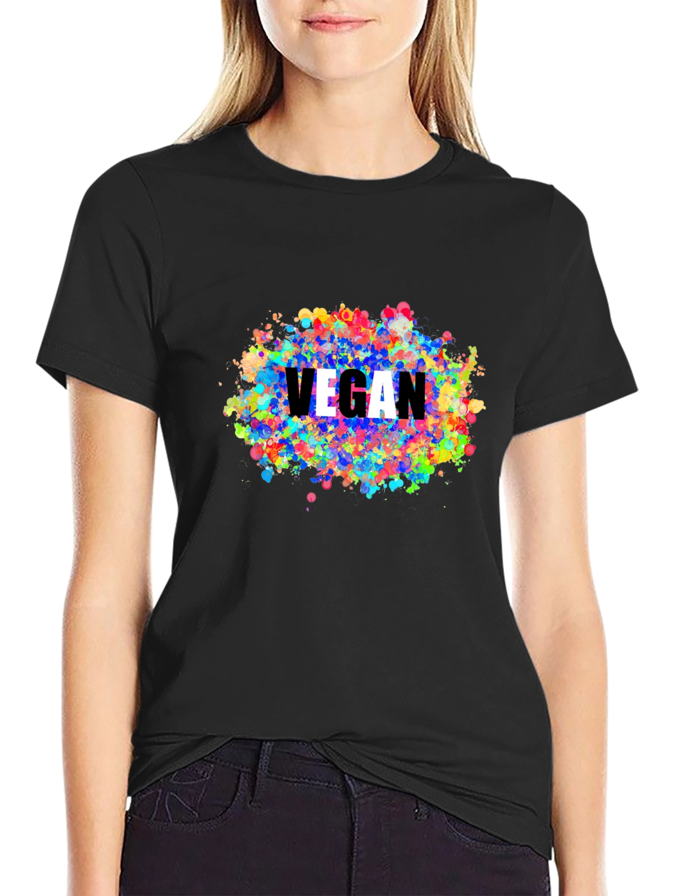 Vegan Colorful Splatter T-Shirt