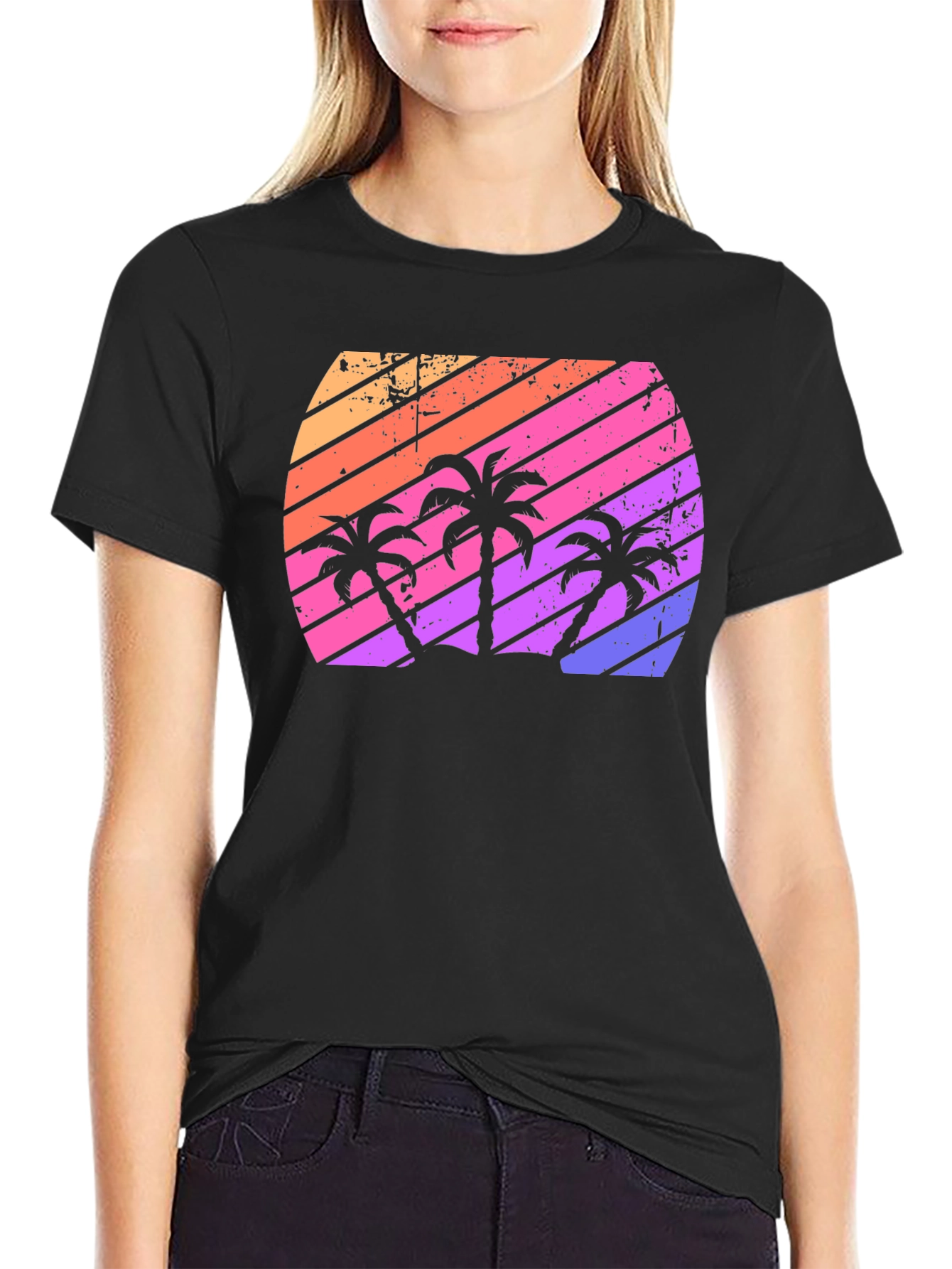 Retro Sunset Palm Tree T-Shirt