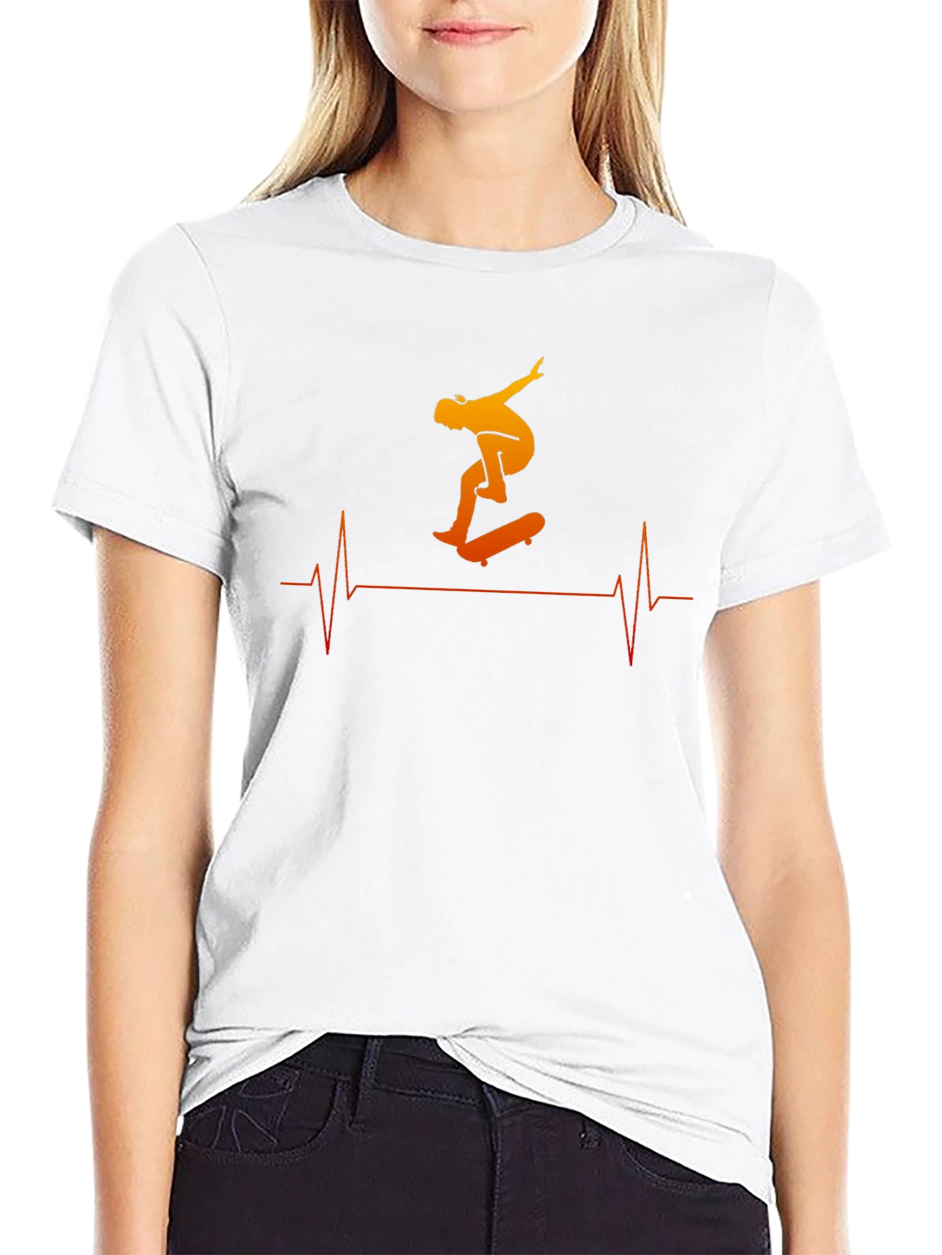 Skateboarding Heartbeat Tee - Cool Graphic T-Shirt