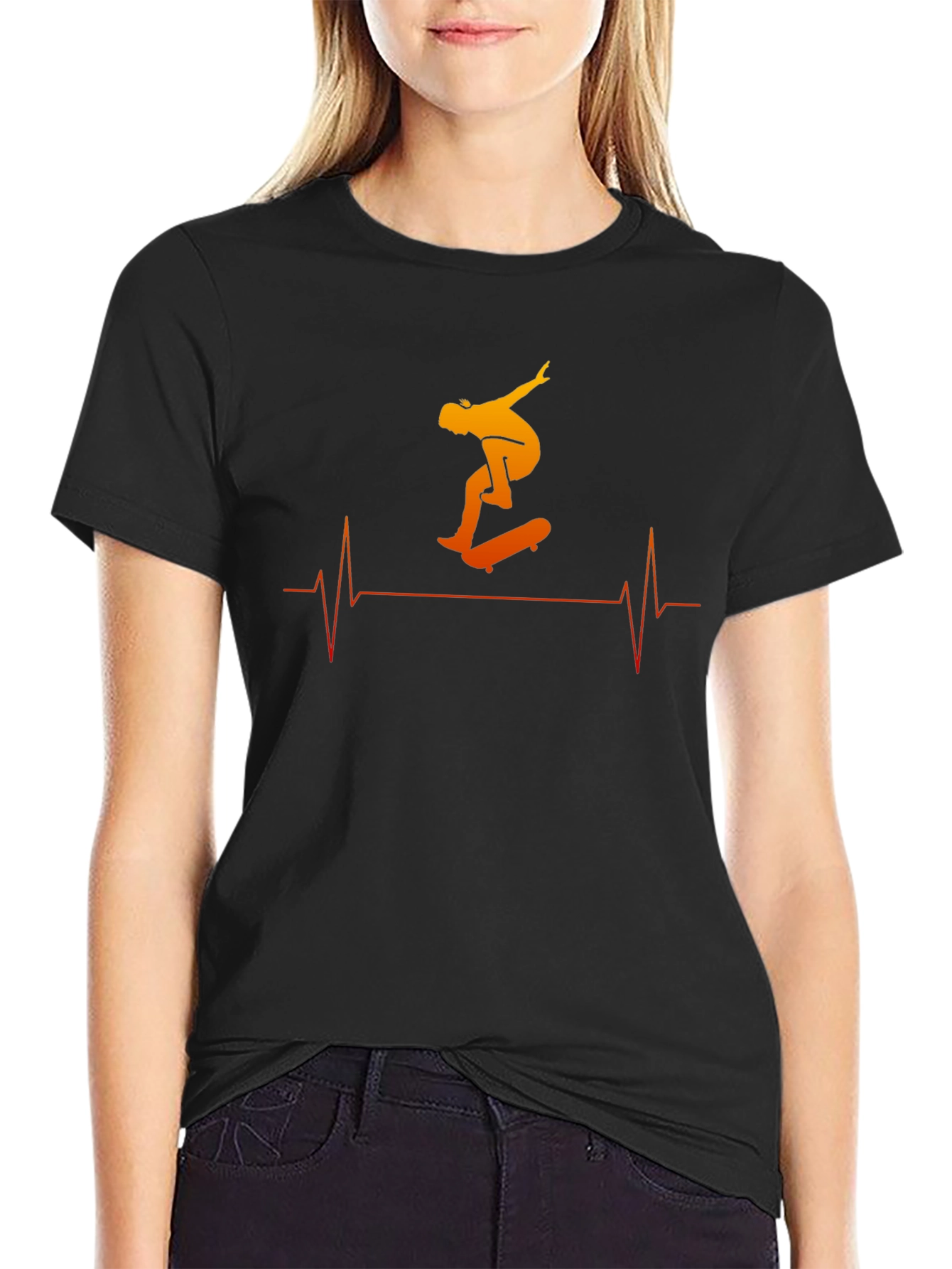 Skateboarding Heartbeat Tee - Cool Graphic T-Shirt