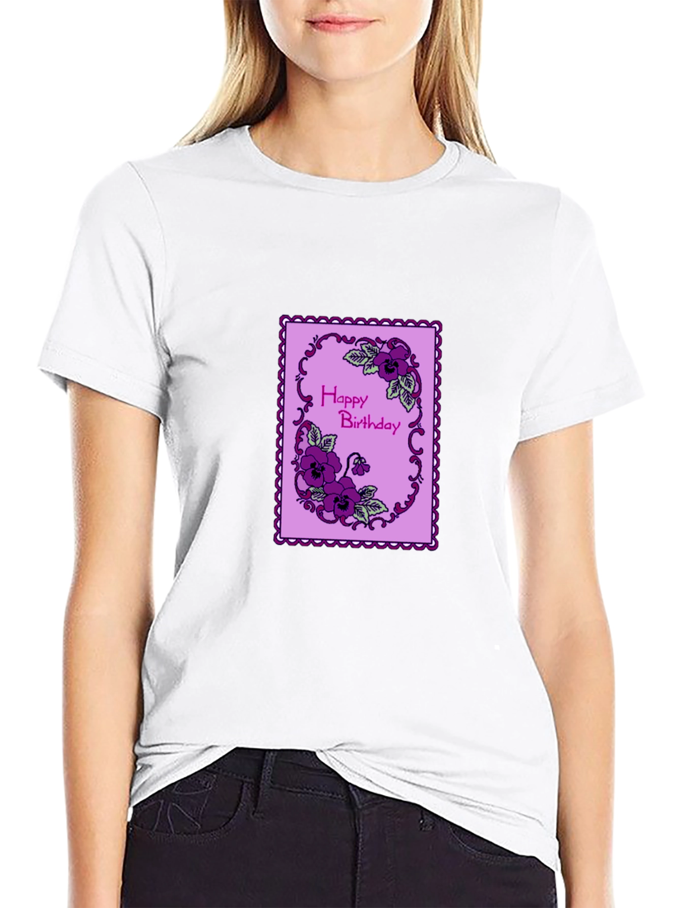Happy Birthday Floral T-Shirt