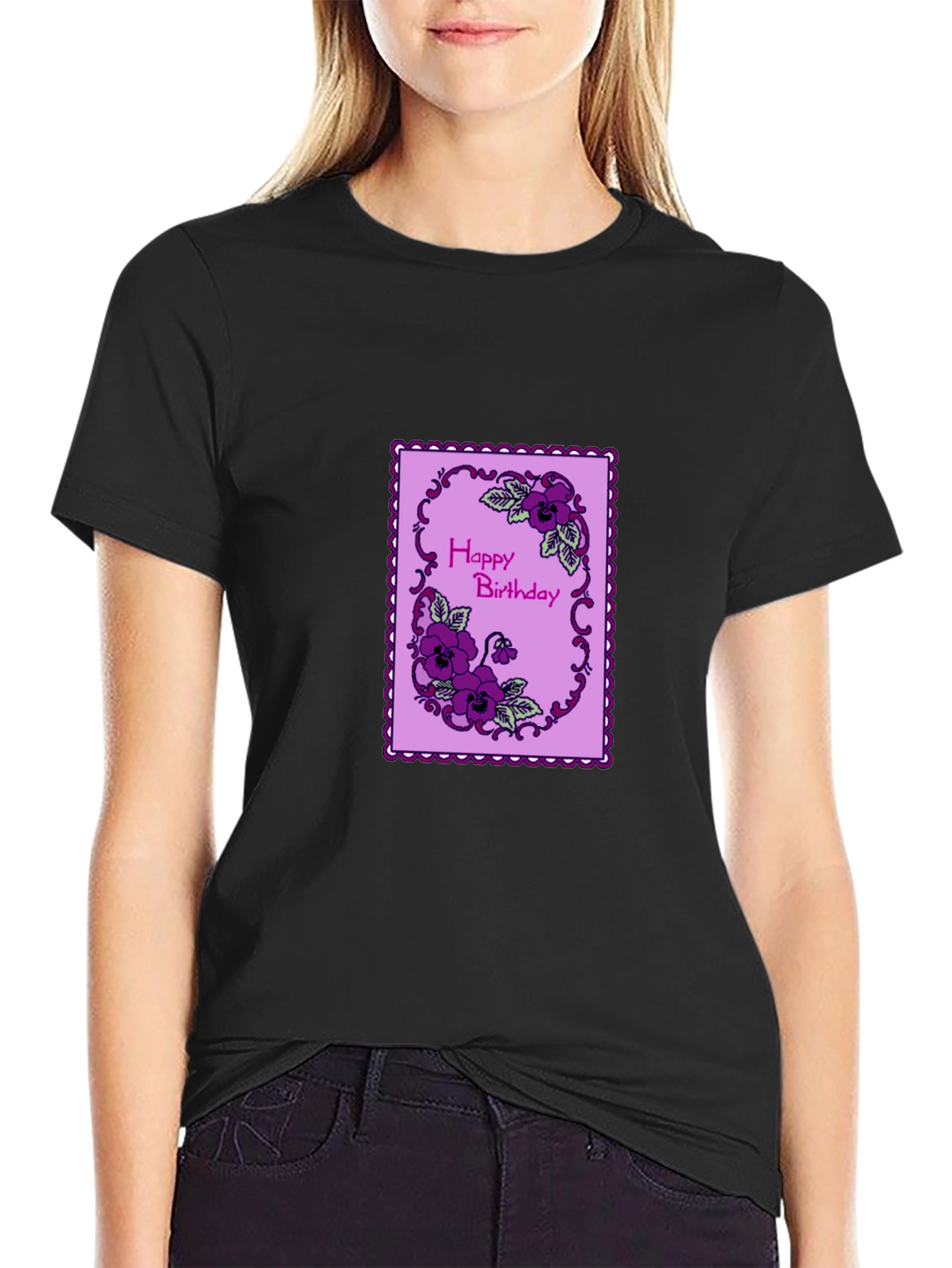 Happy Birthday Floral T-Shirt