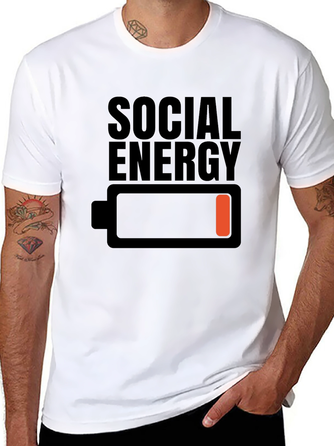 Social Energy Low Battery Graphic T-Shirt