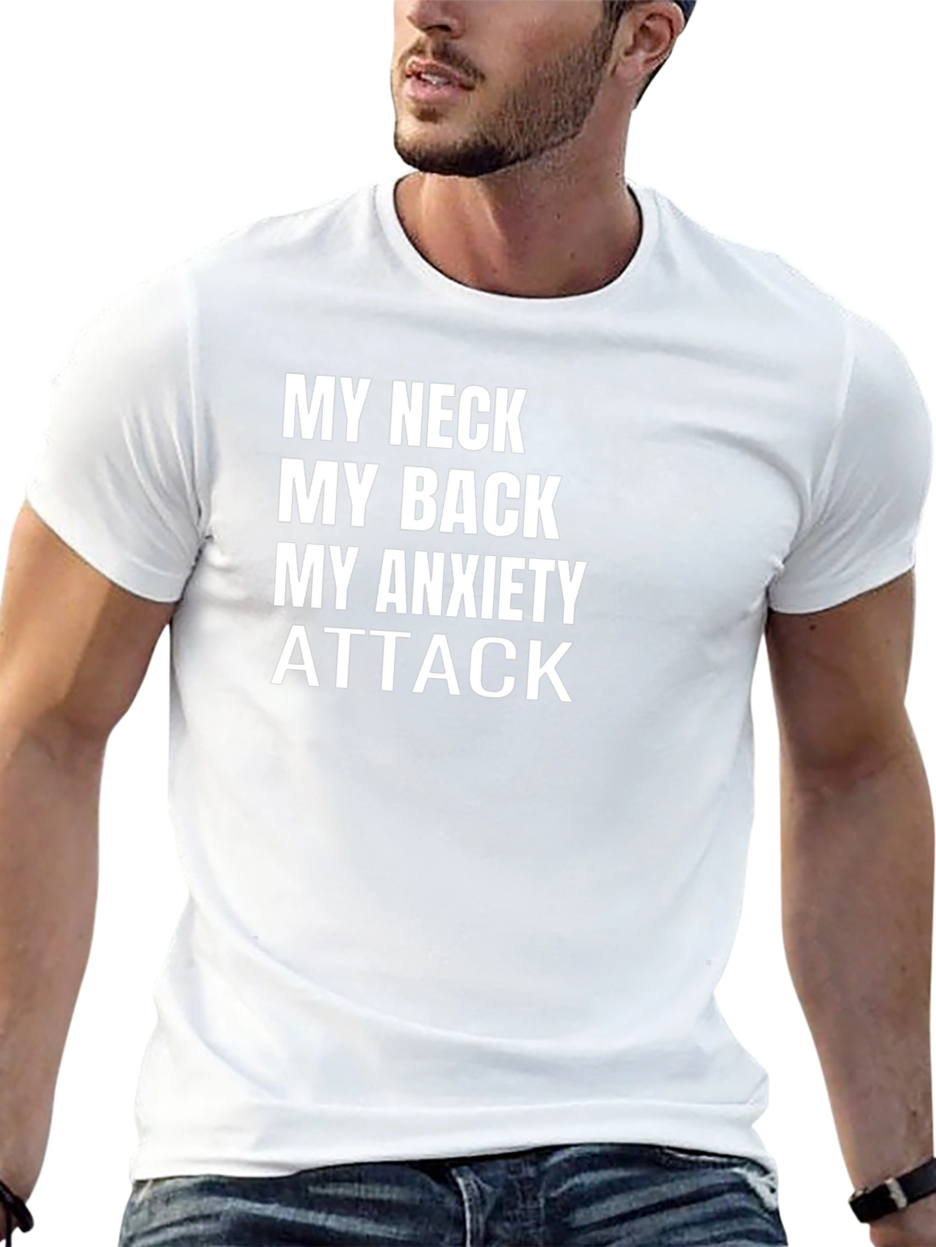 My Neck My Back My Anxiety Attack Black Tee