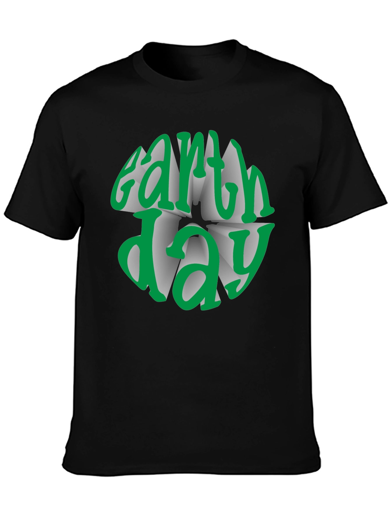 Earth Day Graphic Tee - Black Cotton T-Shirt