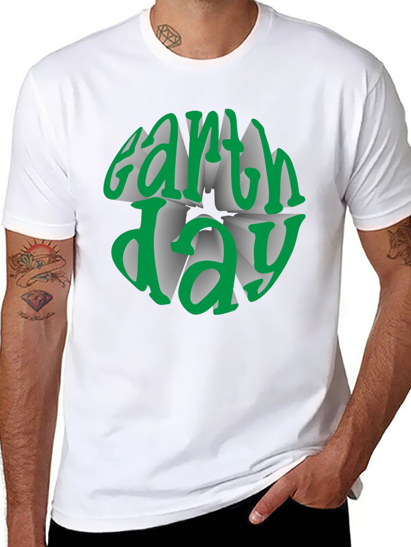Earth Day Graphic Tee - Black Cotton T-Shirt