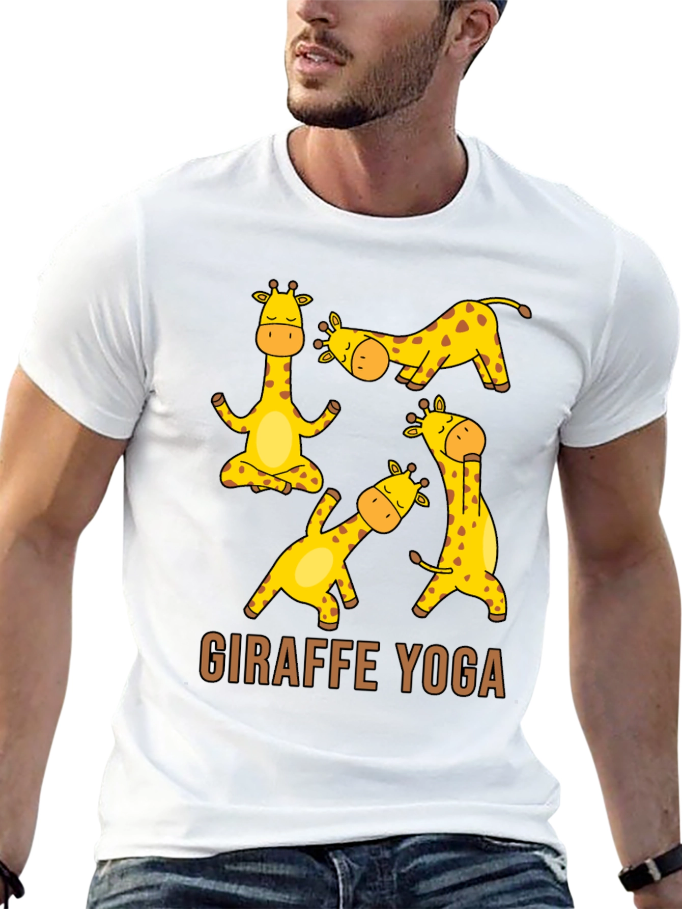 Giraffe Yoga Graphic T-Shirt - Unisex Black Tee