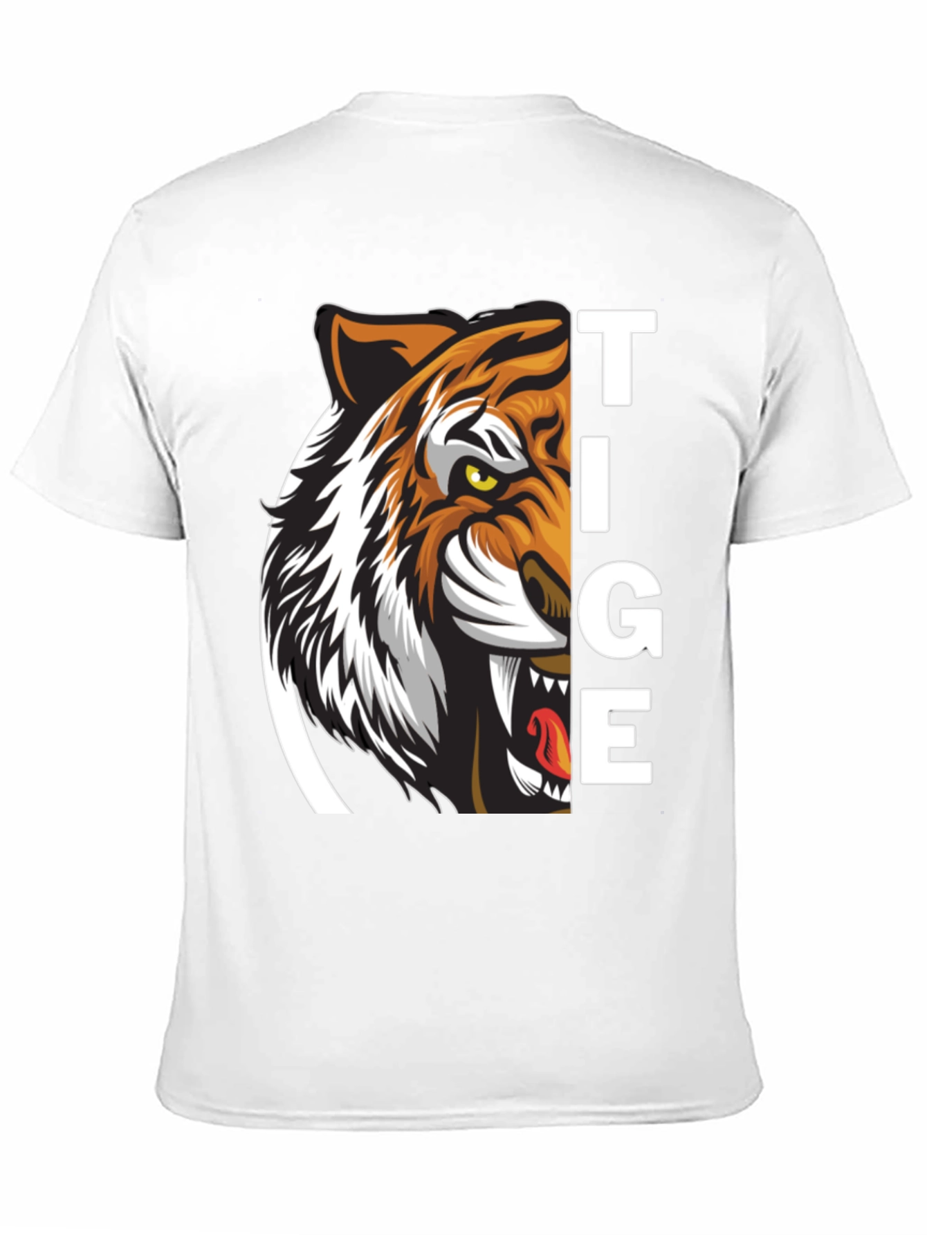 Tiger Graphic Print Black T-Shirt for Men