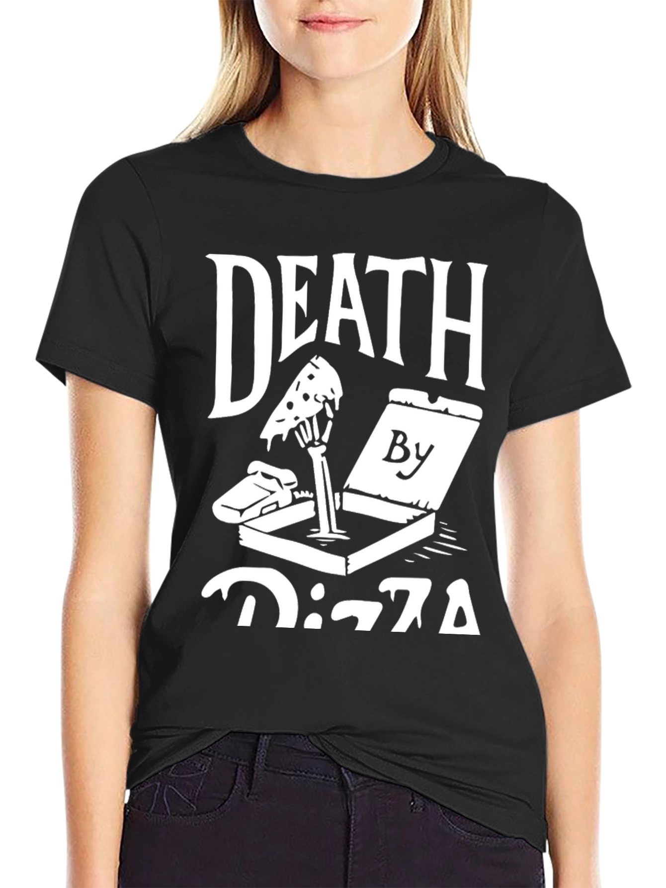 Death By Pizza Graphic Tee - Funny Foodie Shirt