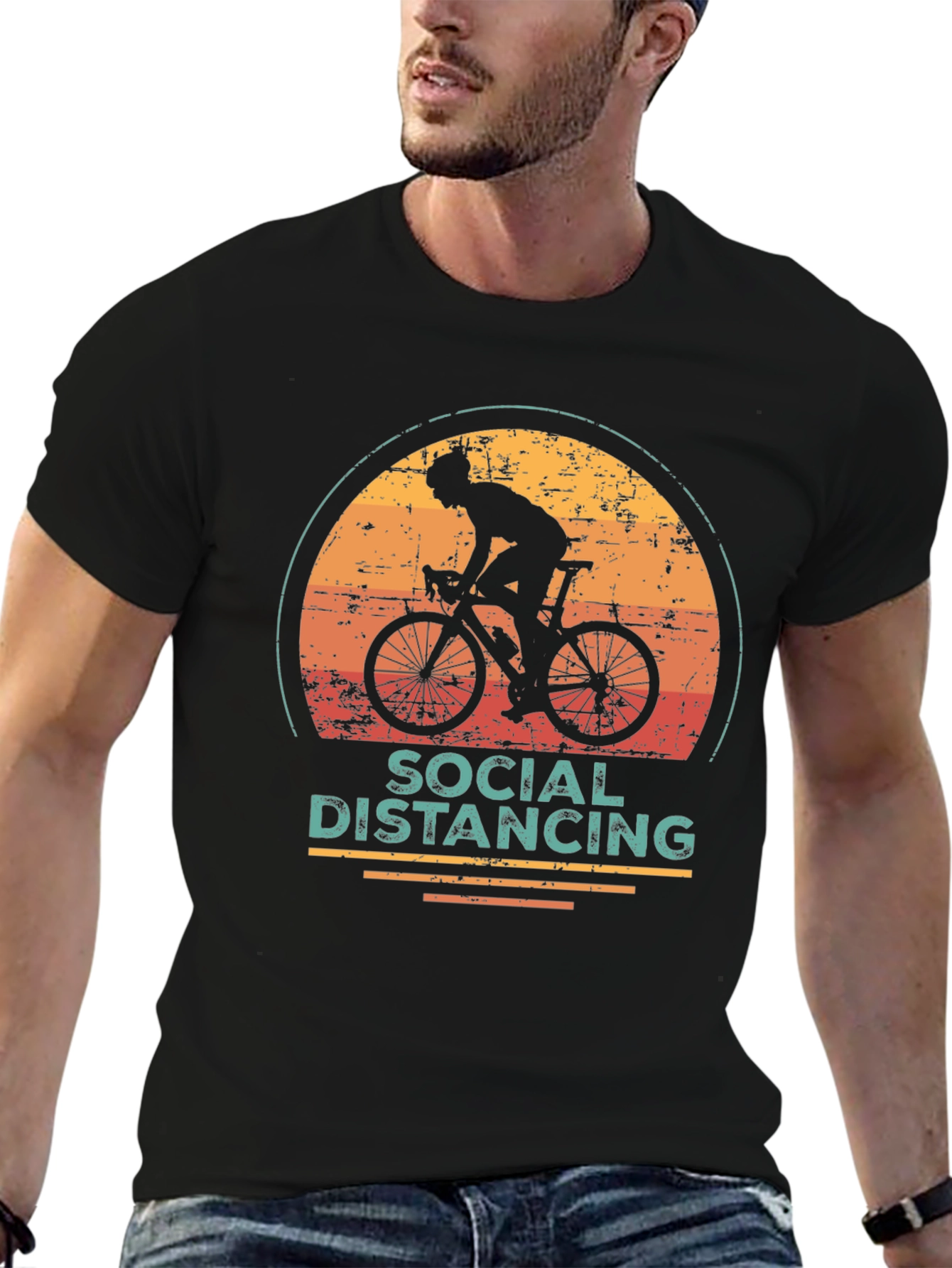 Social Distancing Cyclist Graphic Tee