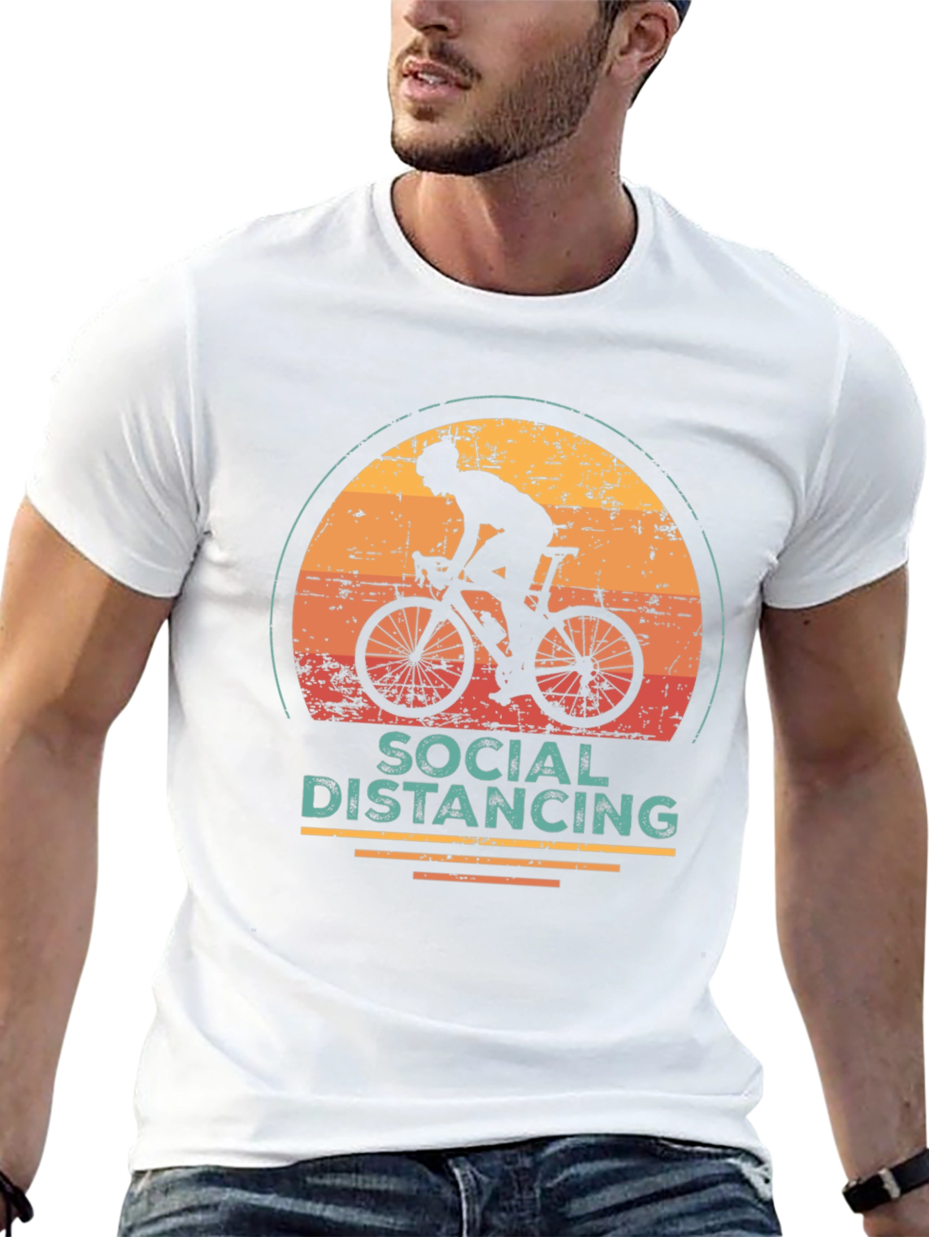 Social Distancing Cyclist Graphic Tee