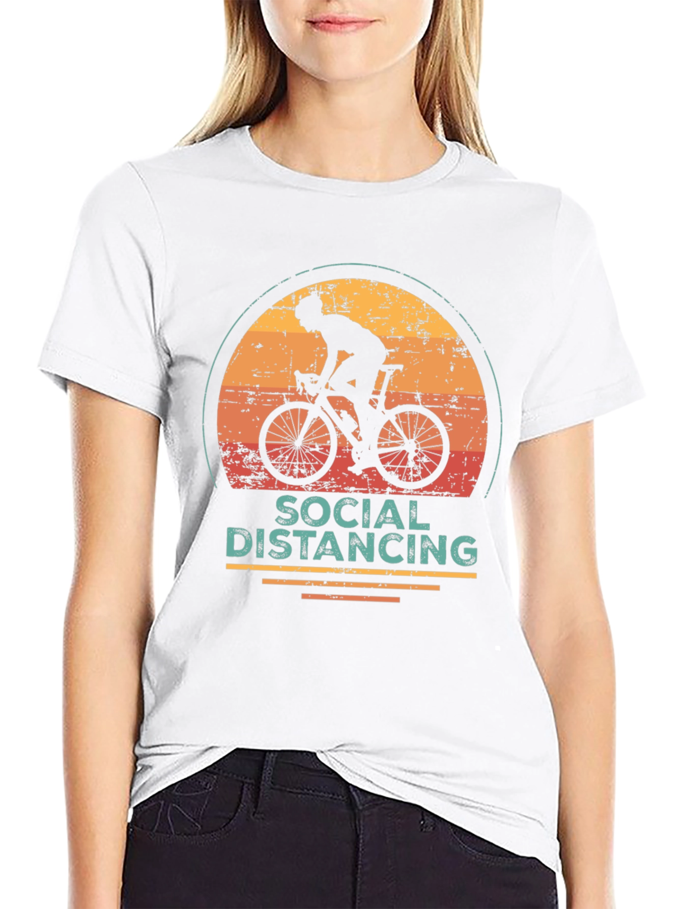 Social Distancing Cyclist Graphic Tee
