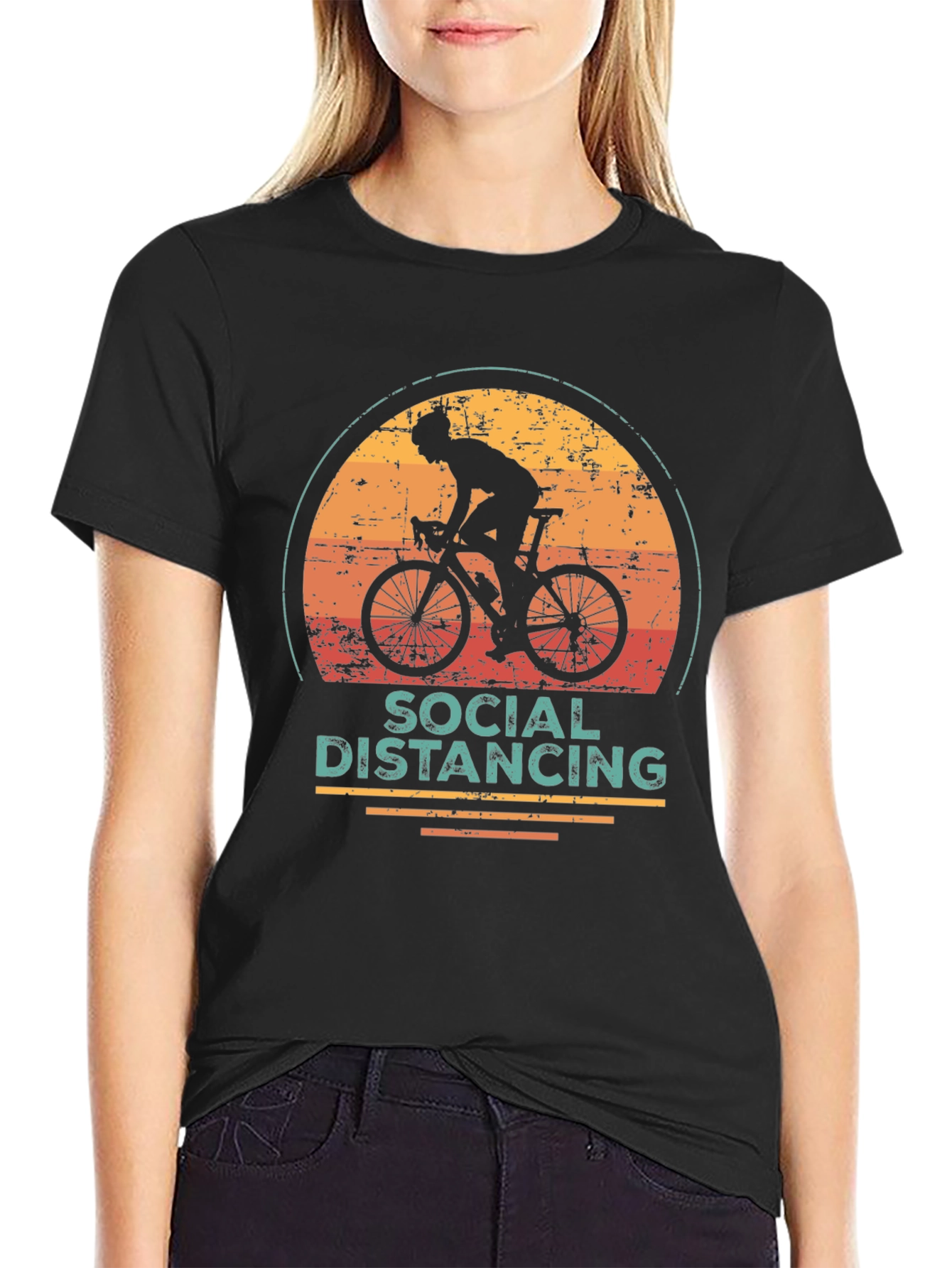 Social Distancing Cyclist Graphic Tee