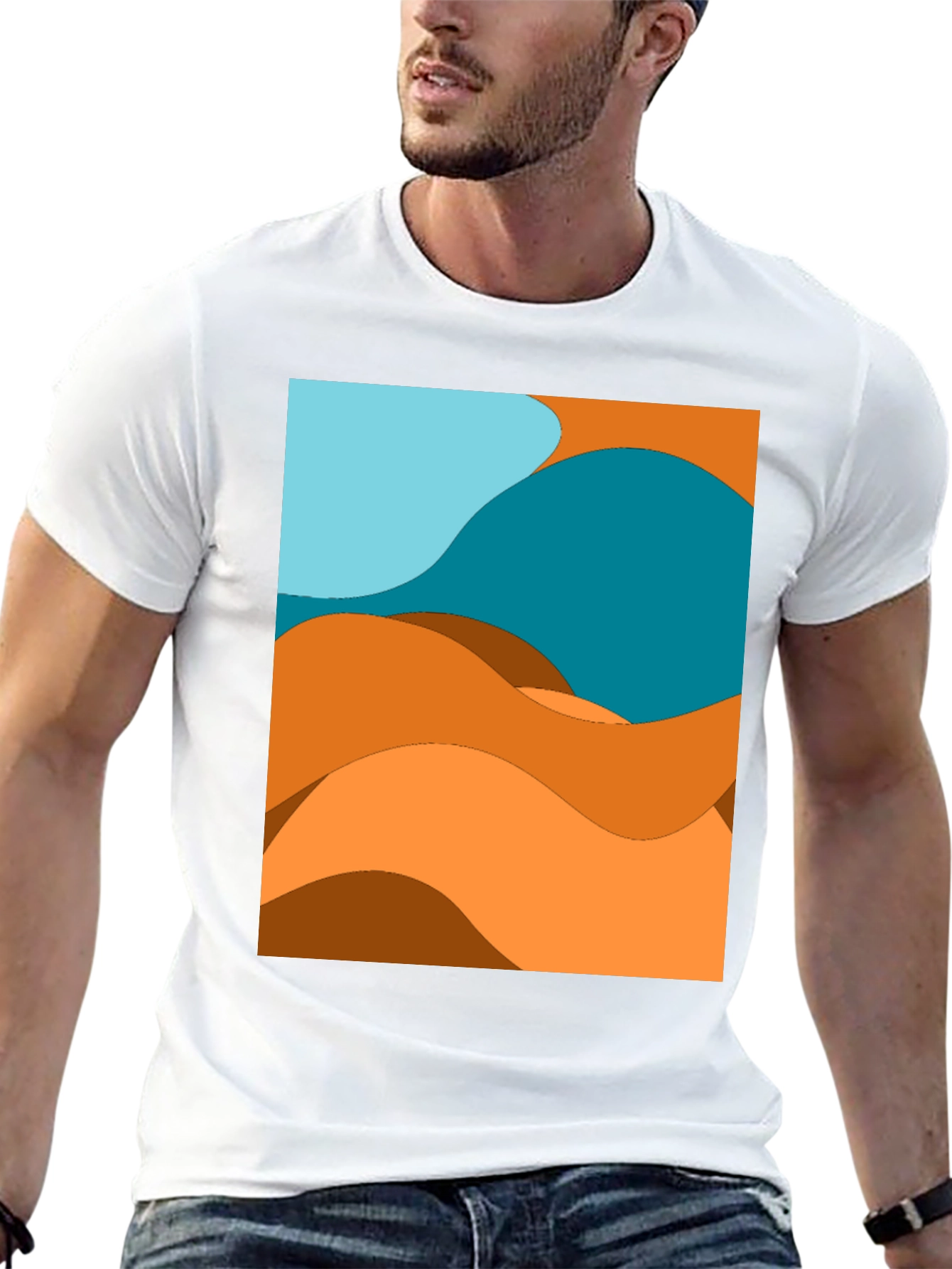 Abstract Desert Wave Graphic Tee