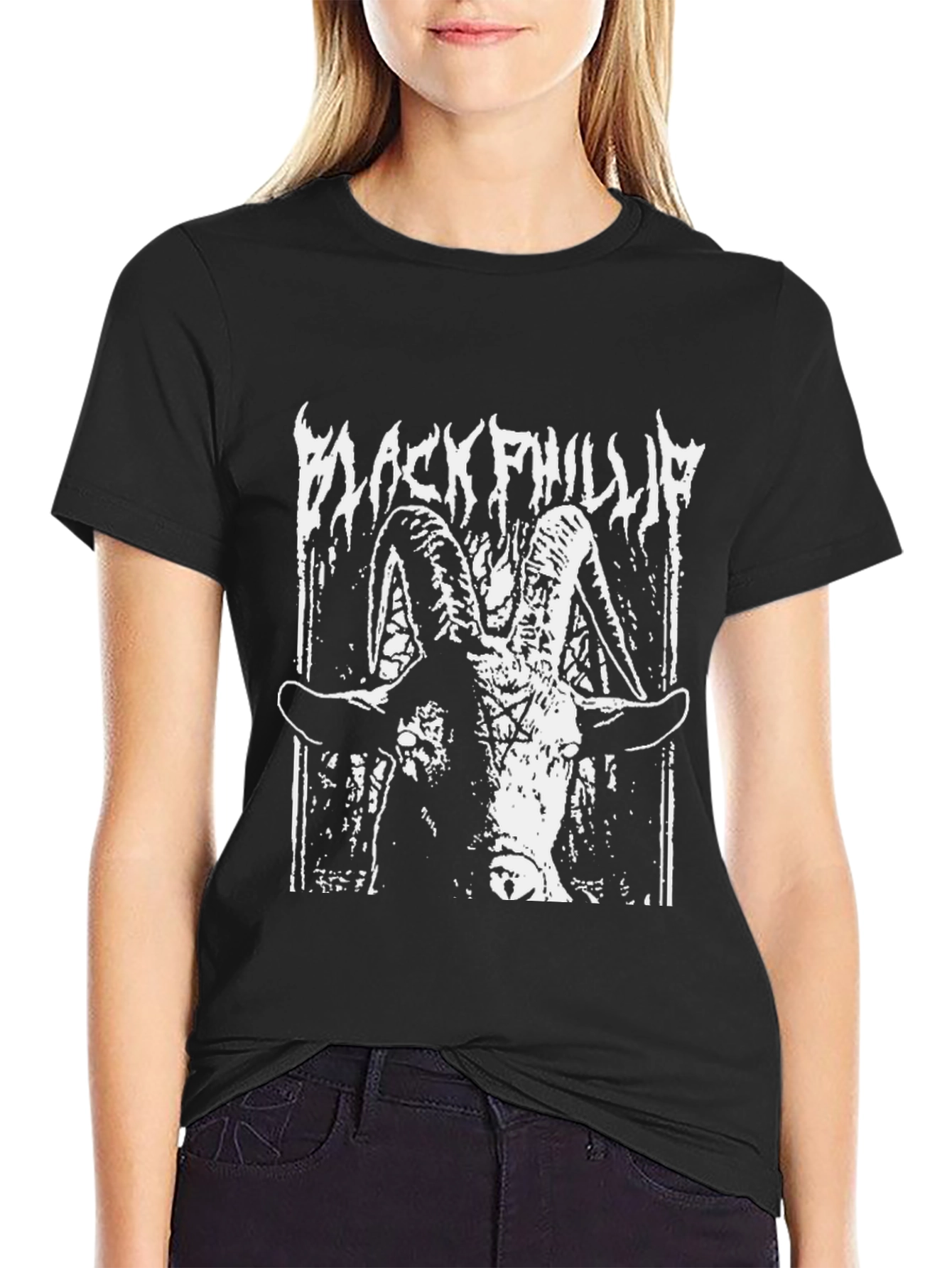 Black Phillip Graphic Tee - Occult Satan Goat T-Shirt