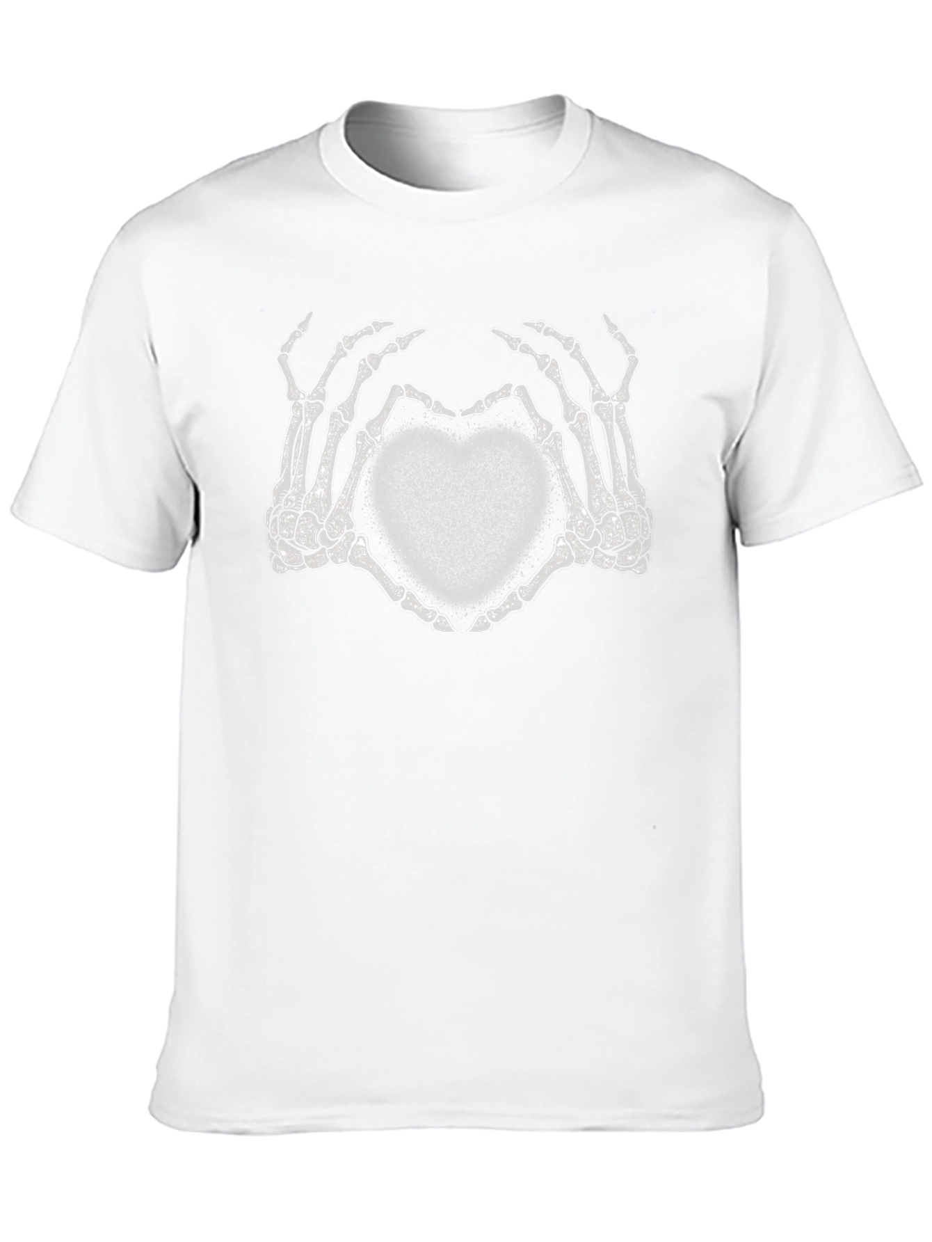 Skeleton Hands Heart Graphic Black Tee