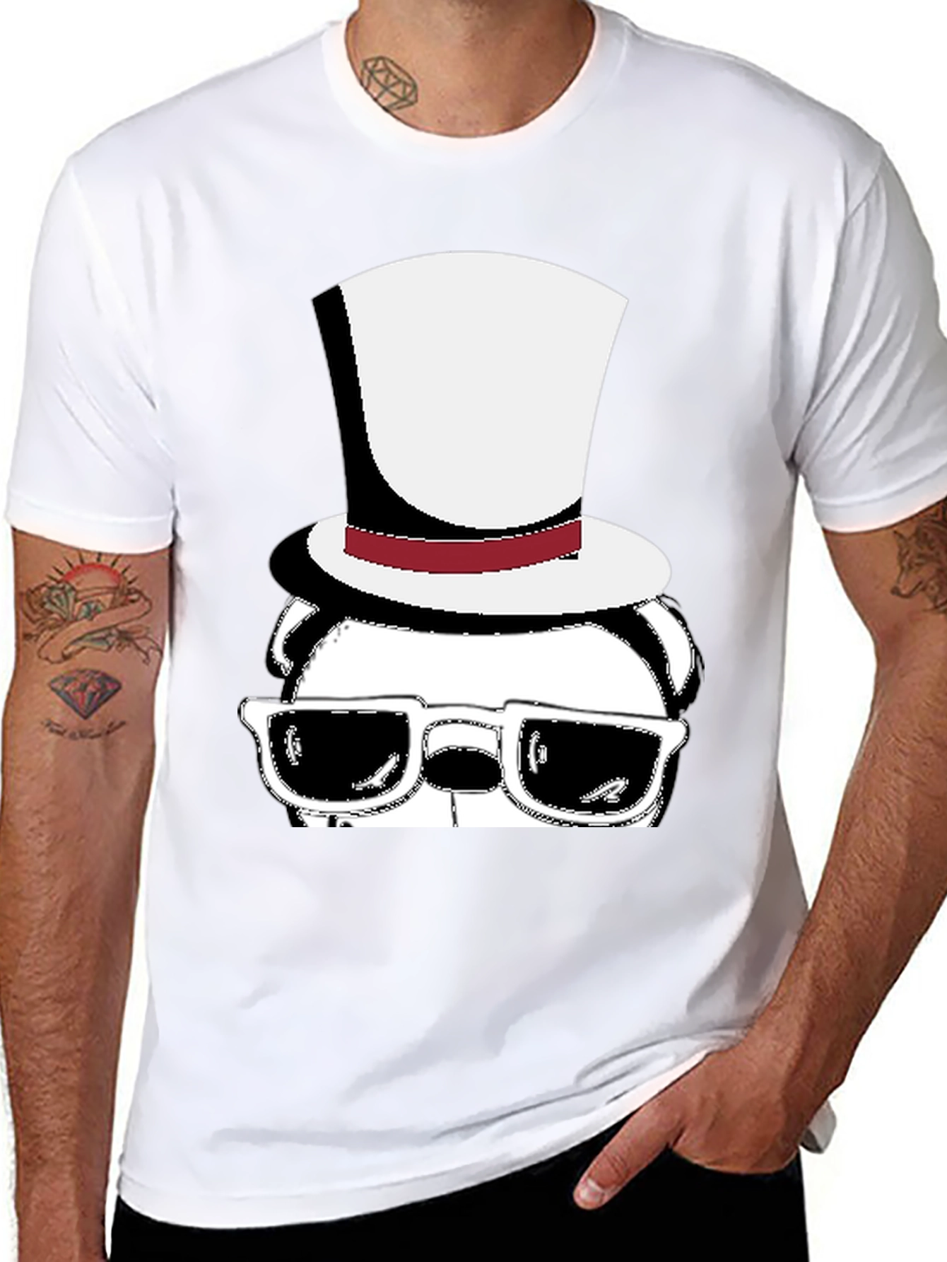 Cool Panda Top Hat Graphic Tee
