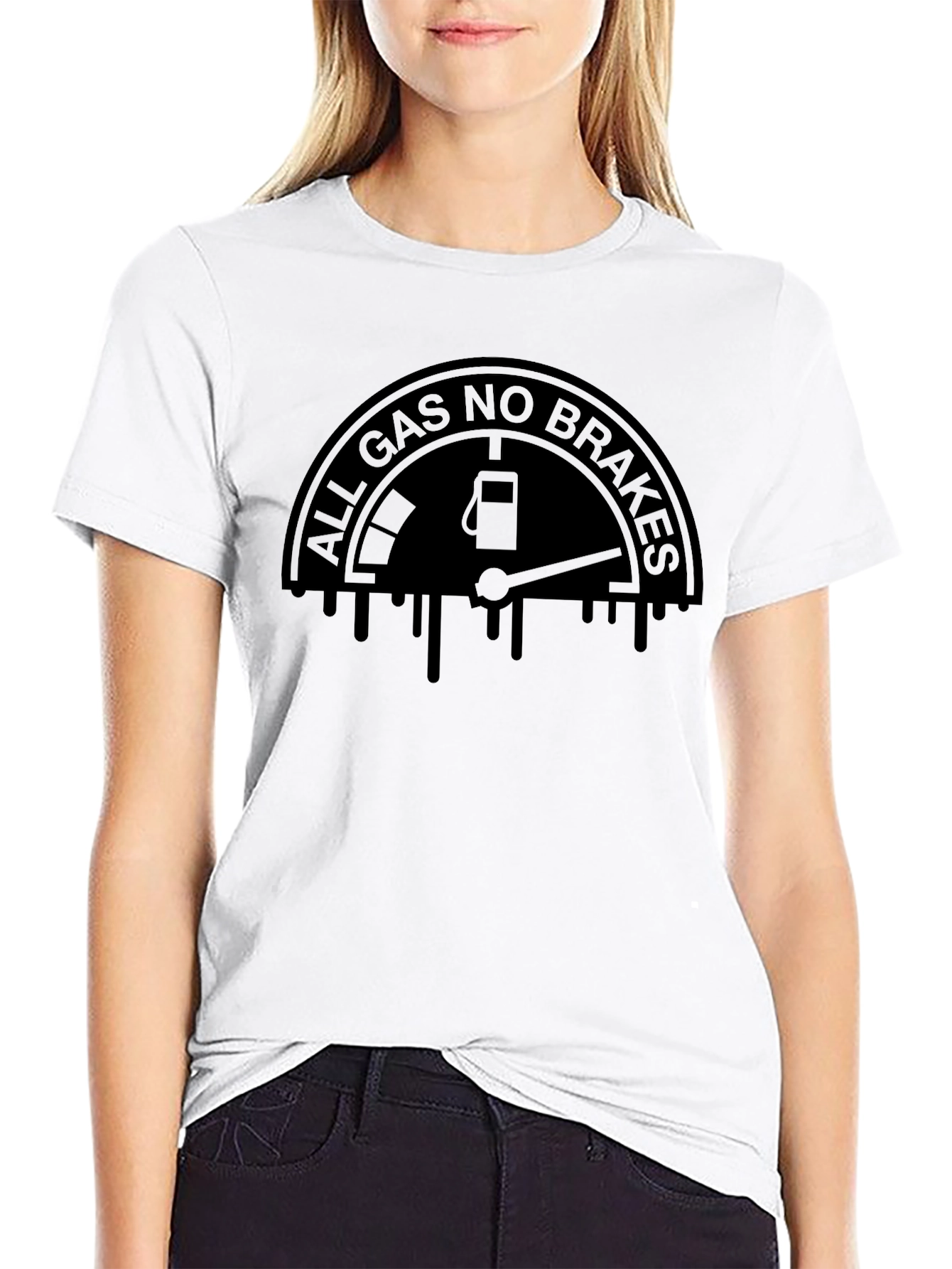All Gas No Brakes Graphic Tee - Black