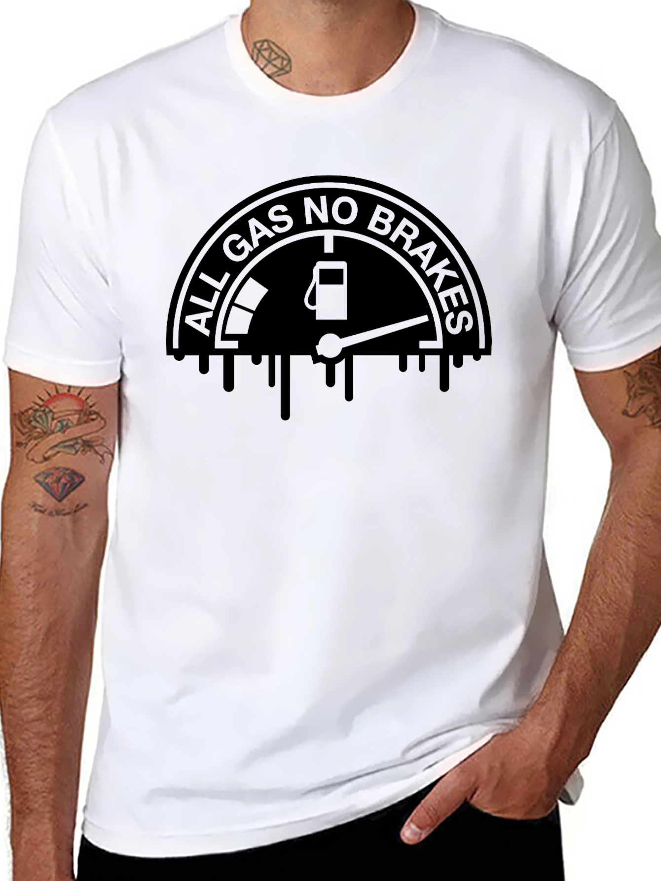All Gas No Brakes Graphic Tee - Black