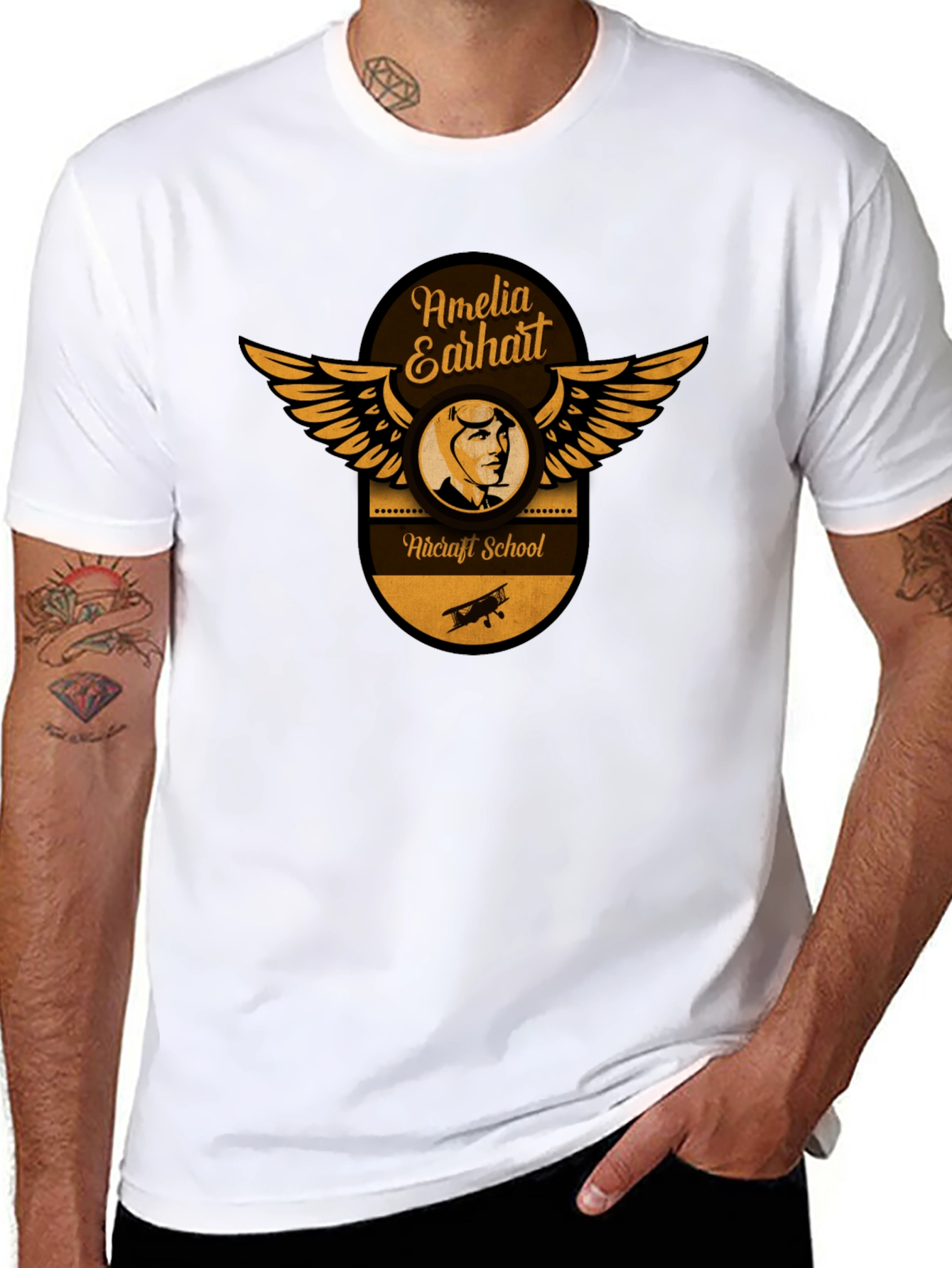 Amelia Earhart Aircraft School T-Shirt