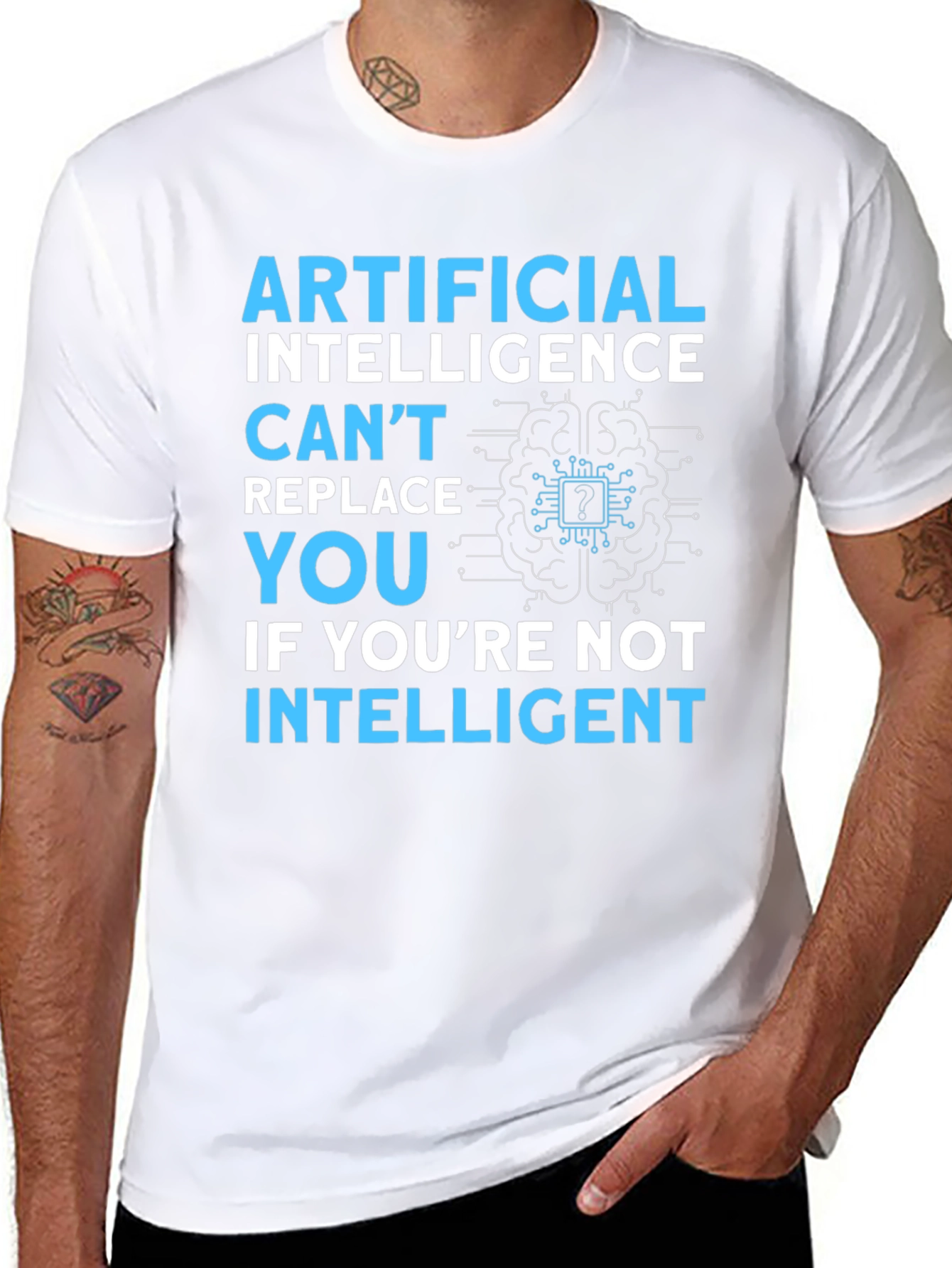 AI Humor T-Shirt: Cant Replace You