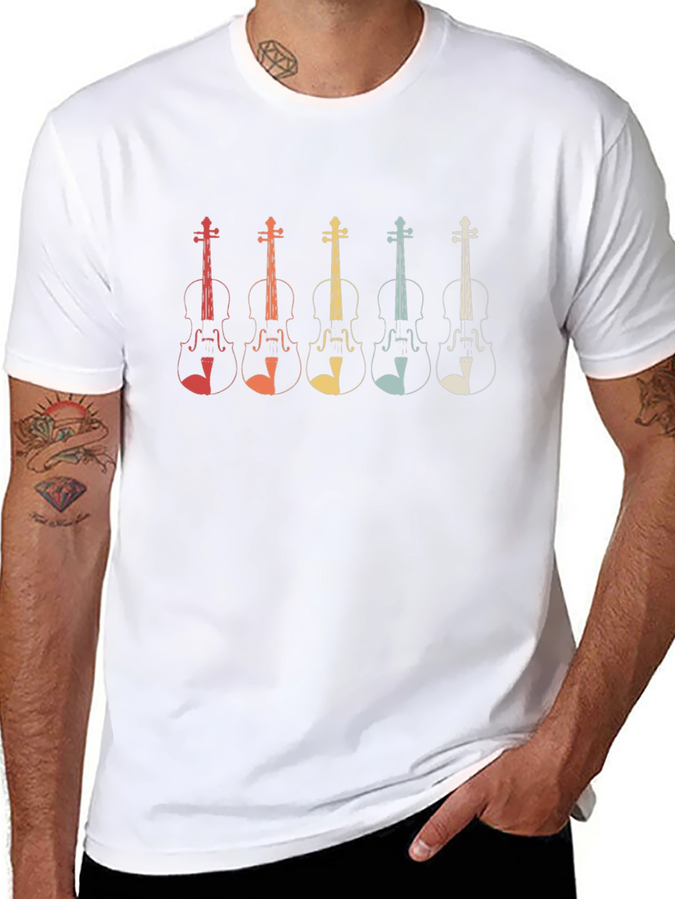 Retro Violin T-Shirt - Musical Instrument Design