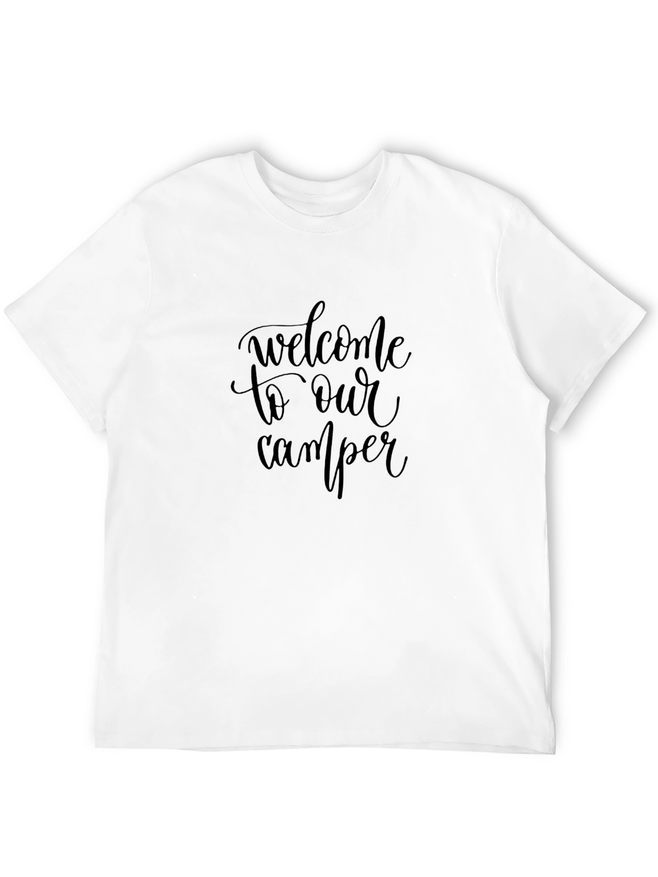 Welcome to Our Camper T-Shirt - Black Cotton Tee