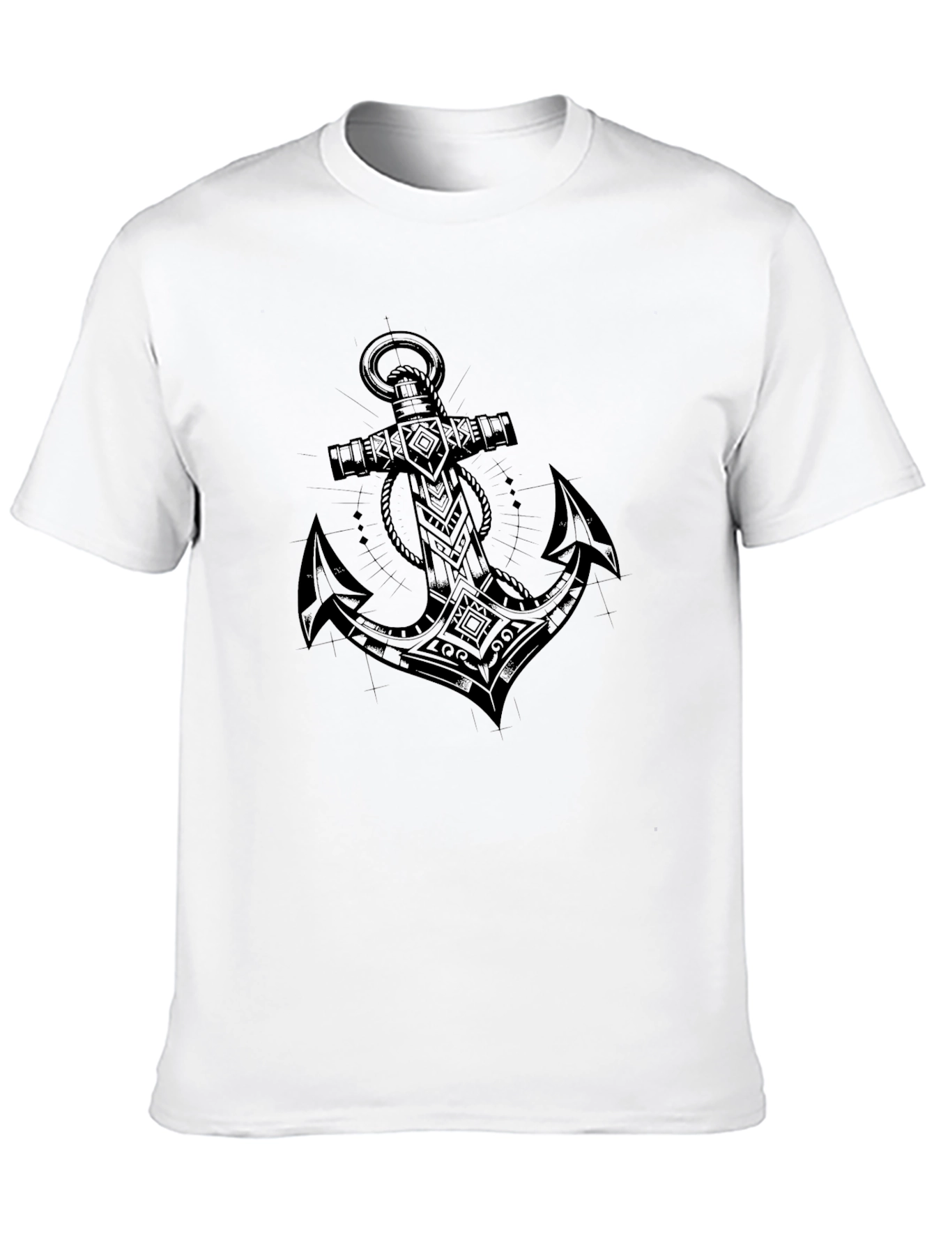 Black Anchor Tattoo Print T-Shirt