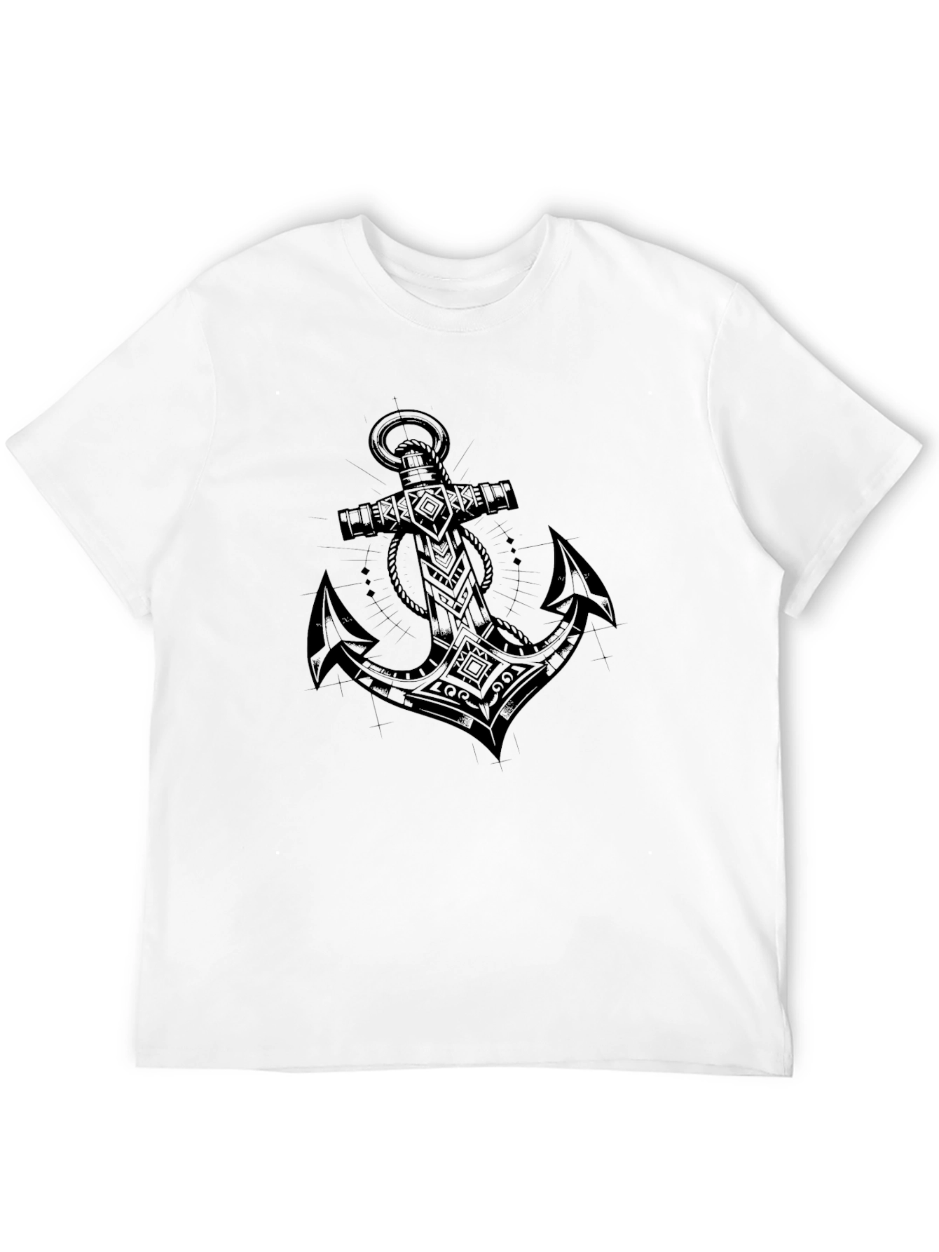 Black Anchor Tattoo Print T-Shirt