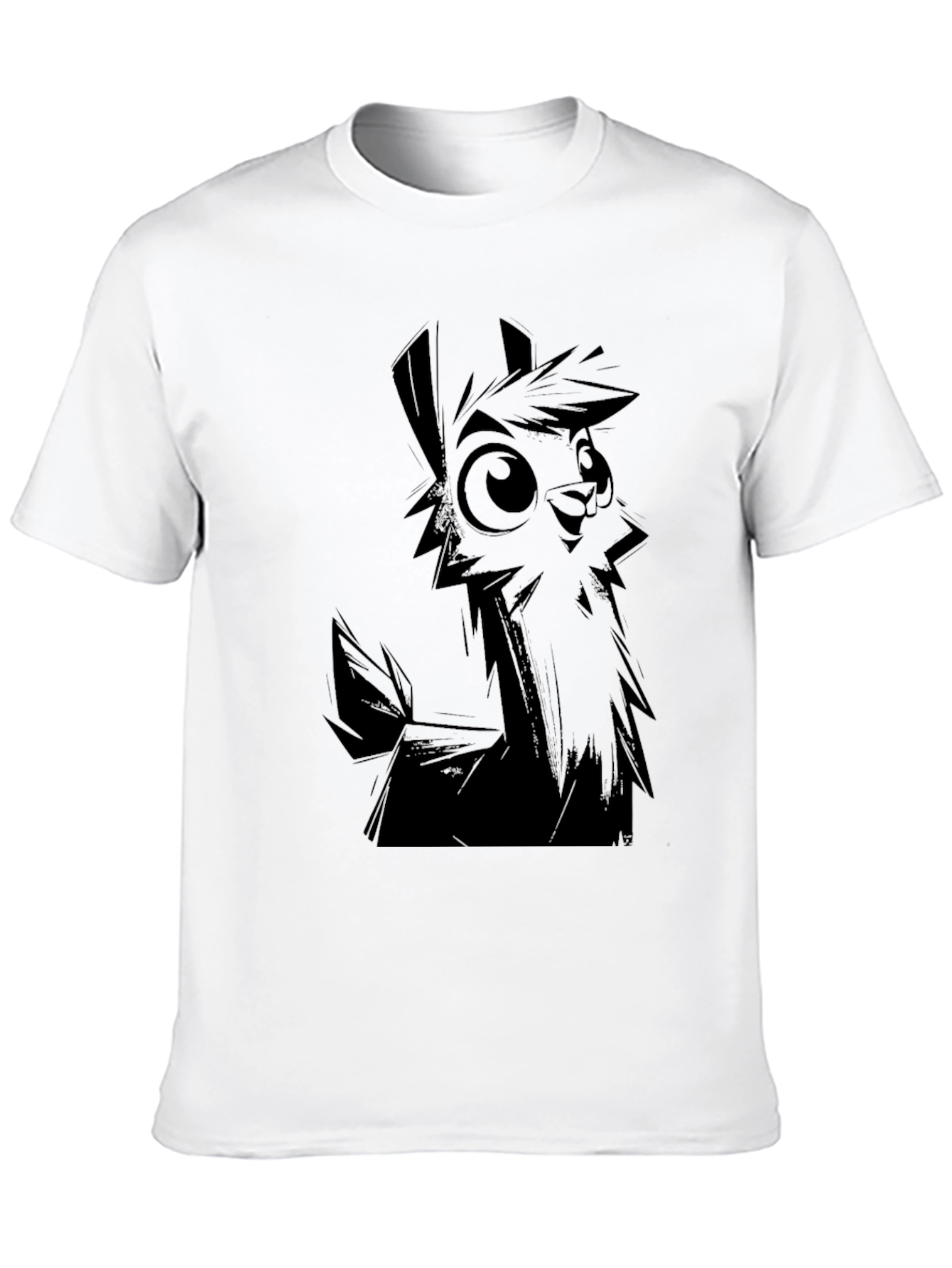 Llama Graphic T-Shirt - Black Crew Neck Tee