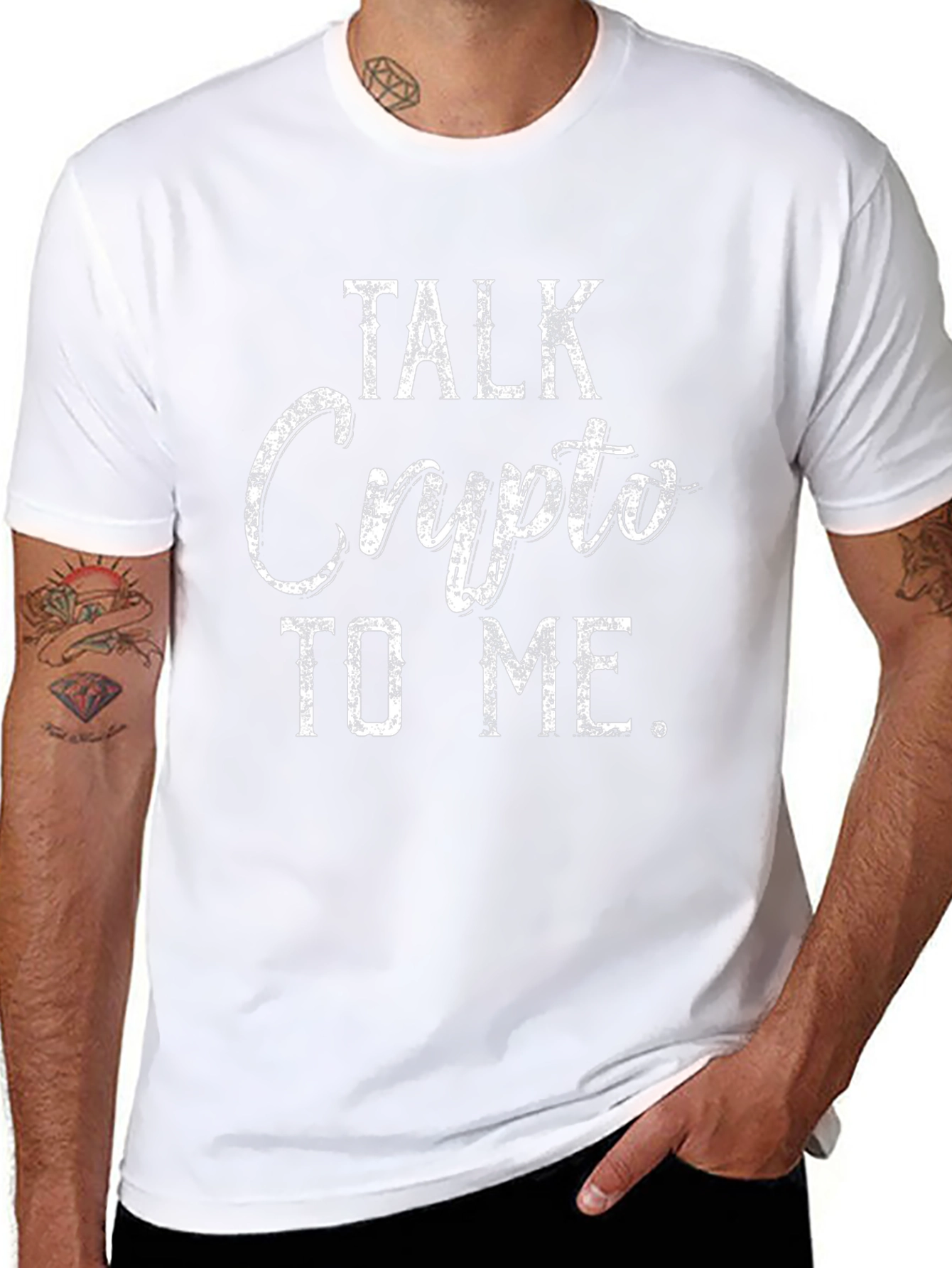 Talk Crypto To Me Black Graphic Tee