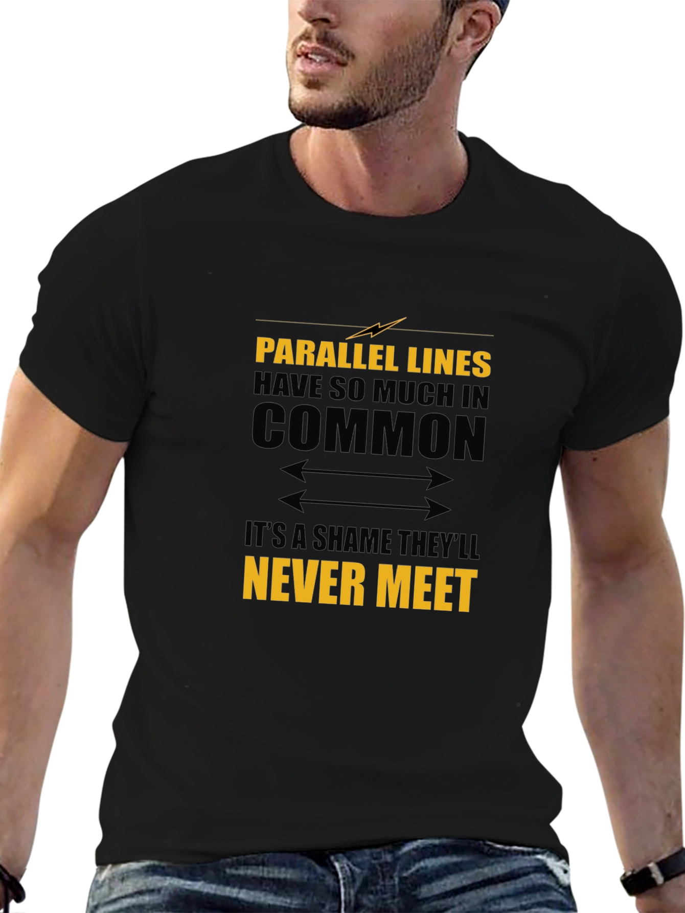 Parallel Lines Graphic T-Shirt - Black
