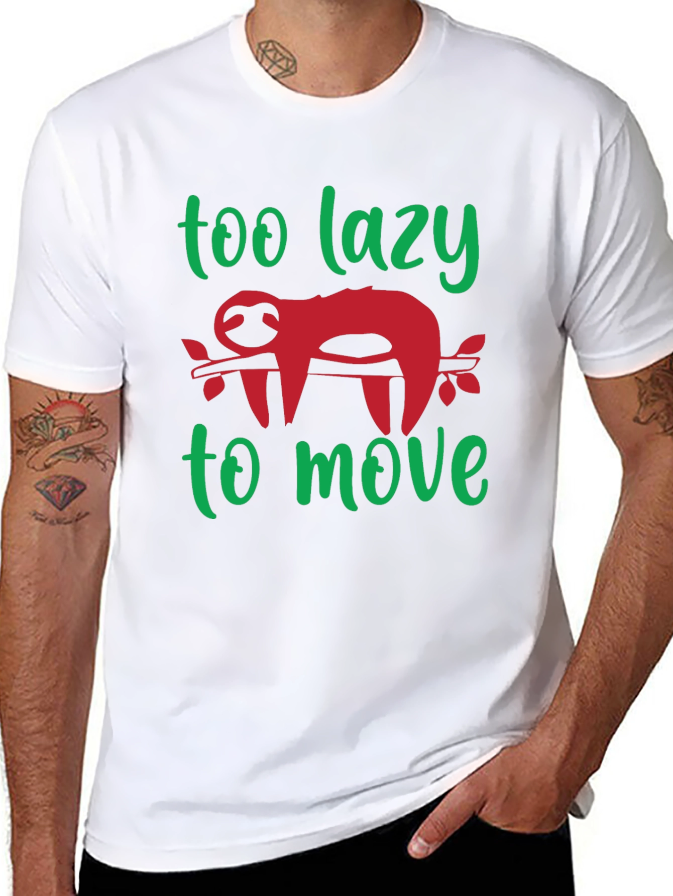 Too Lazy to Move Sloth Graphic Tee